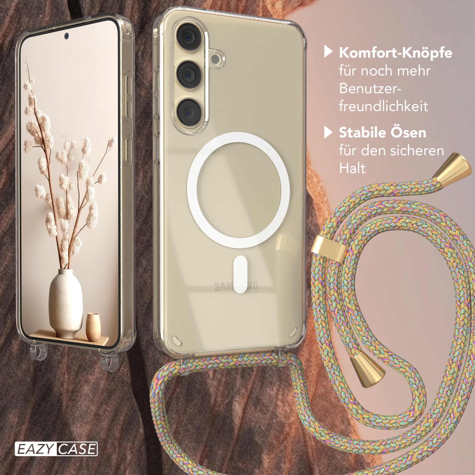 Galaxy S24 Plus transparente Hülle + Kordel mit MagSafe