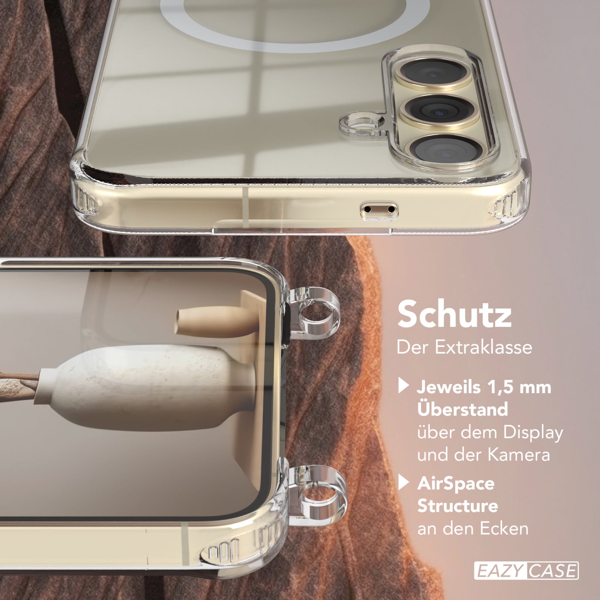 Galaxy S24 Plus transparente Hülle + Kordel mit MagSafe