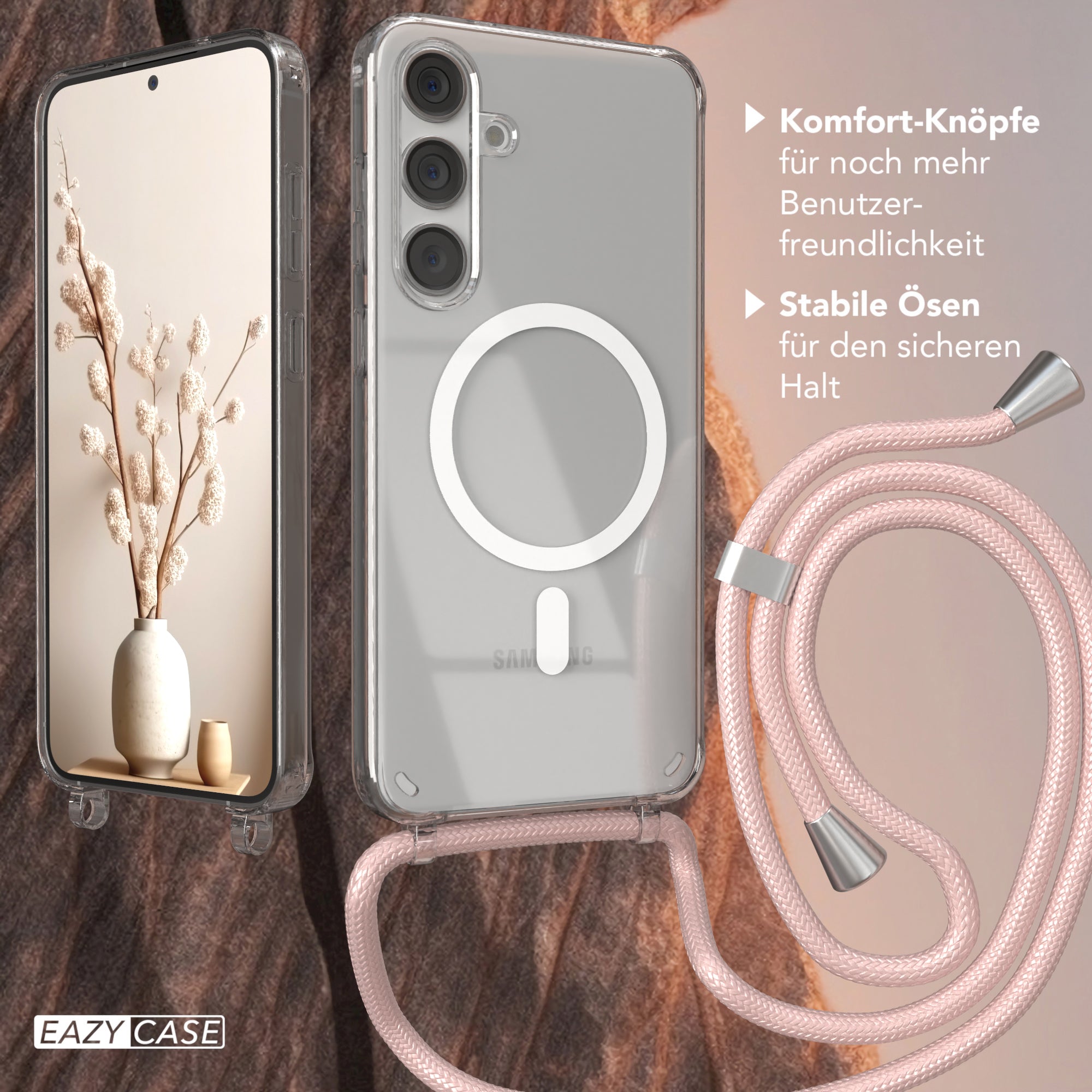 Galaxy S24 Plus transparente Hülle + Kordel mit MagSafe