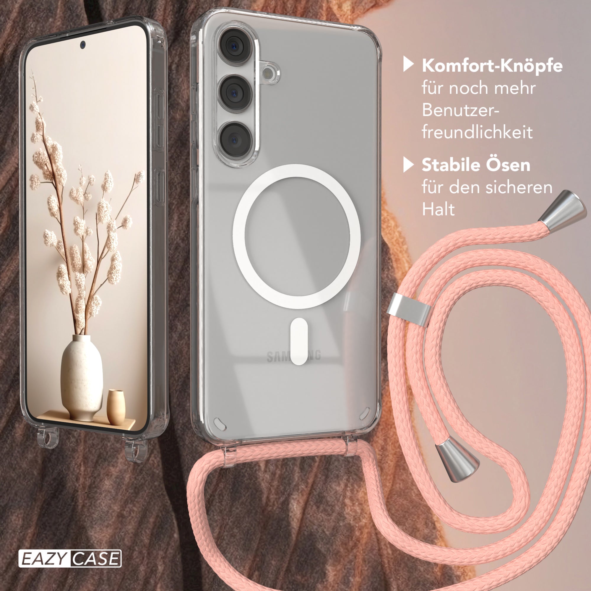 Galaxy S24 Plus transparente Hülle + Kordel mit MagSafe