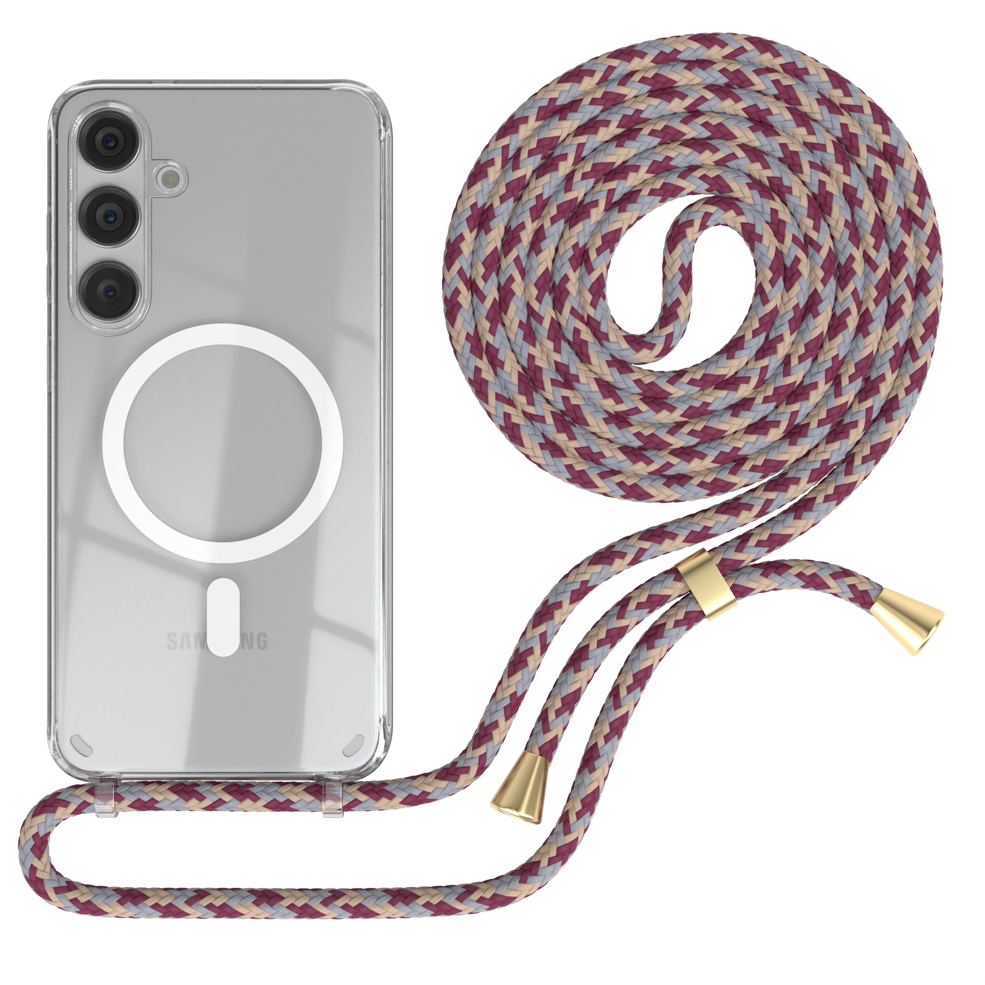 Galaxy S24 Plus transparente Hülle + Kordel mit MagSafe
