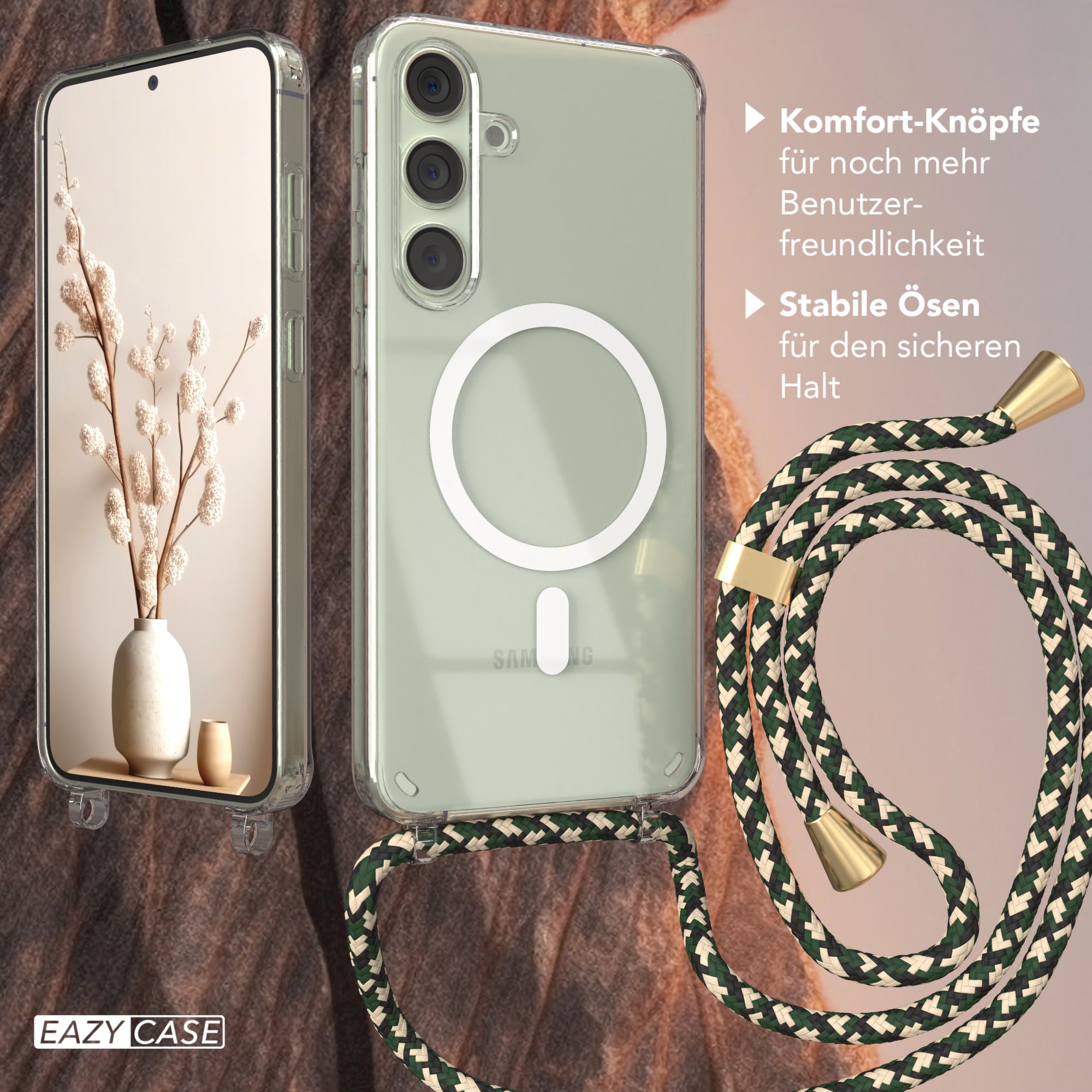 Galaxy S24 Plus transparente Hülle + Kordel mit MagSafe