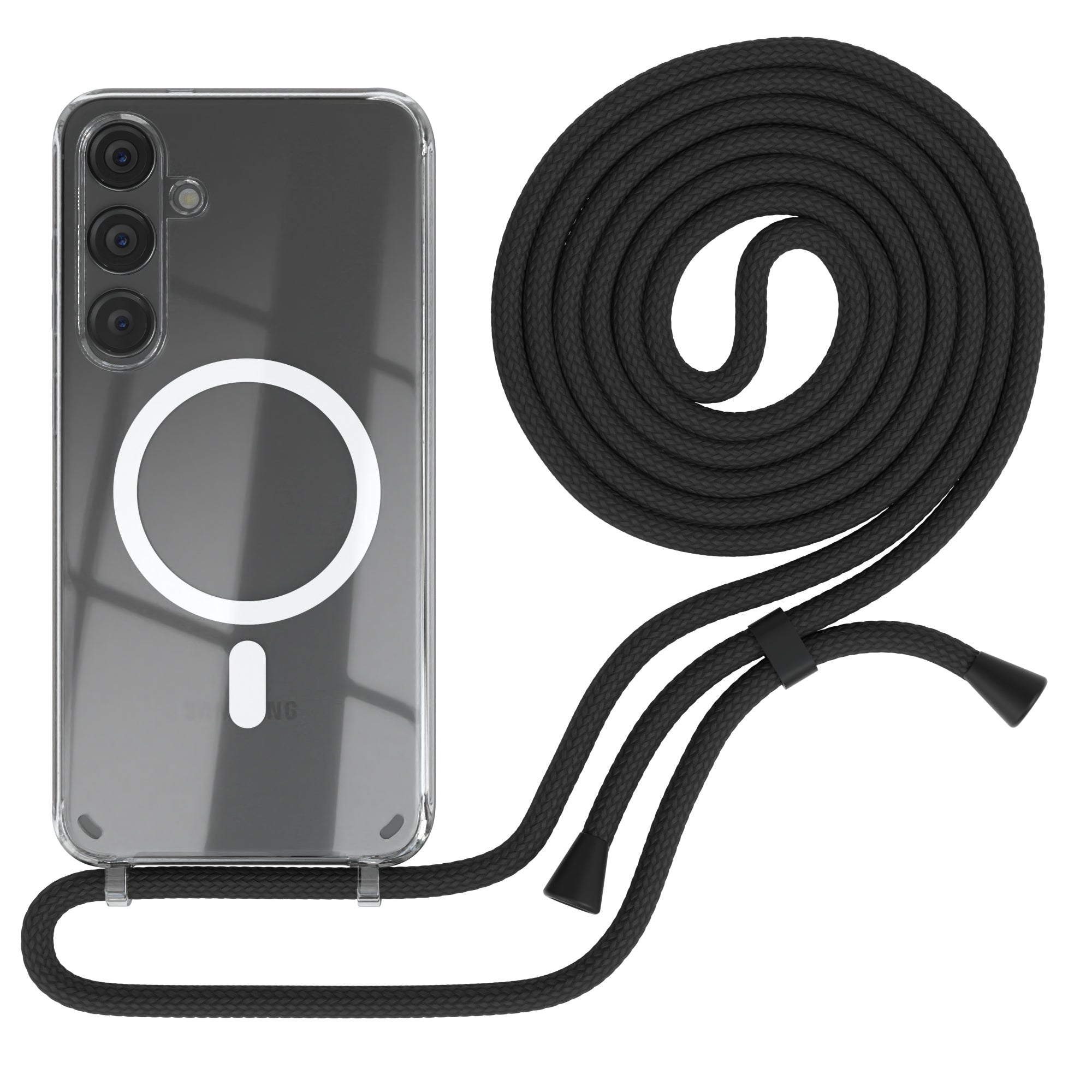 Galaxy S24 Plus transparente Hülle + Kordel mit MagSafe