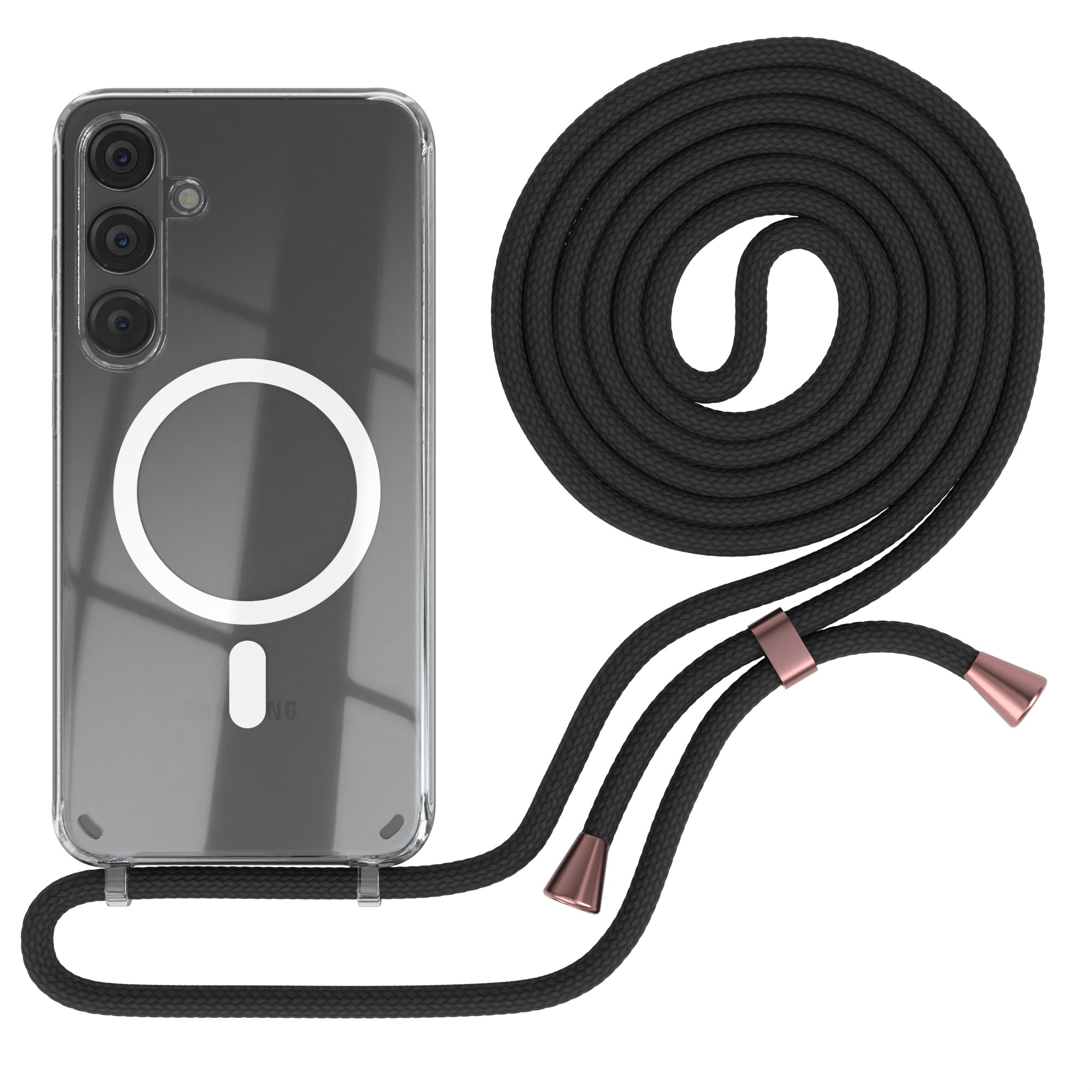 Galaxy S24 Plus transparente Hülle + Kordel mit MagSafe