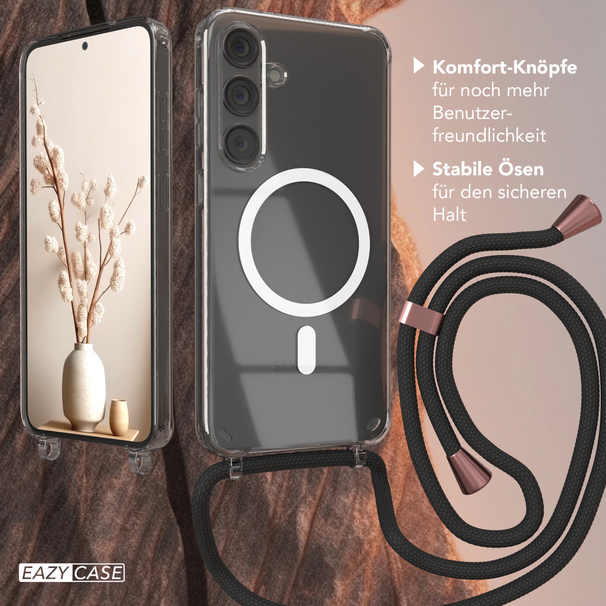 Galaxy S24 Plus transparente Hülle + Kordel mit MagSafe