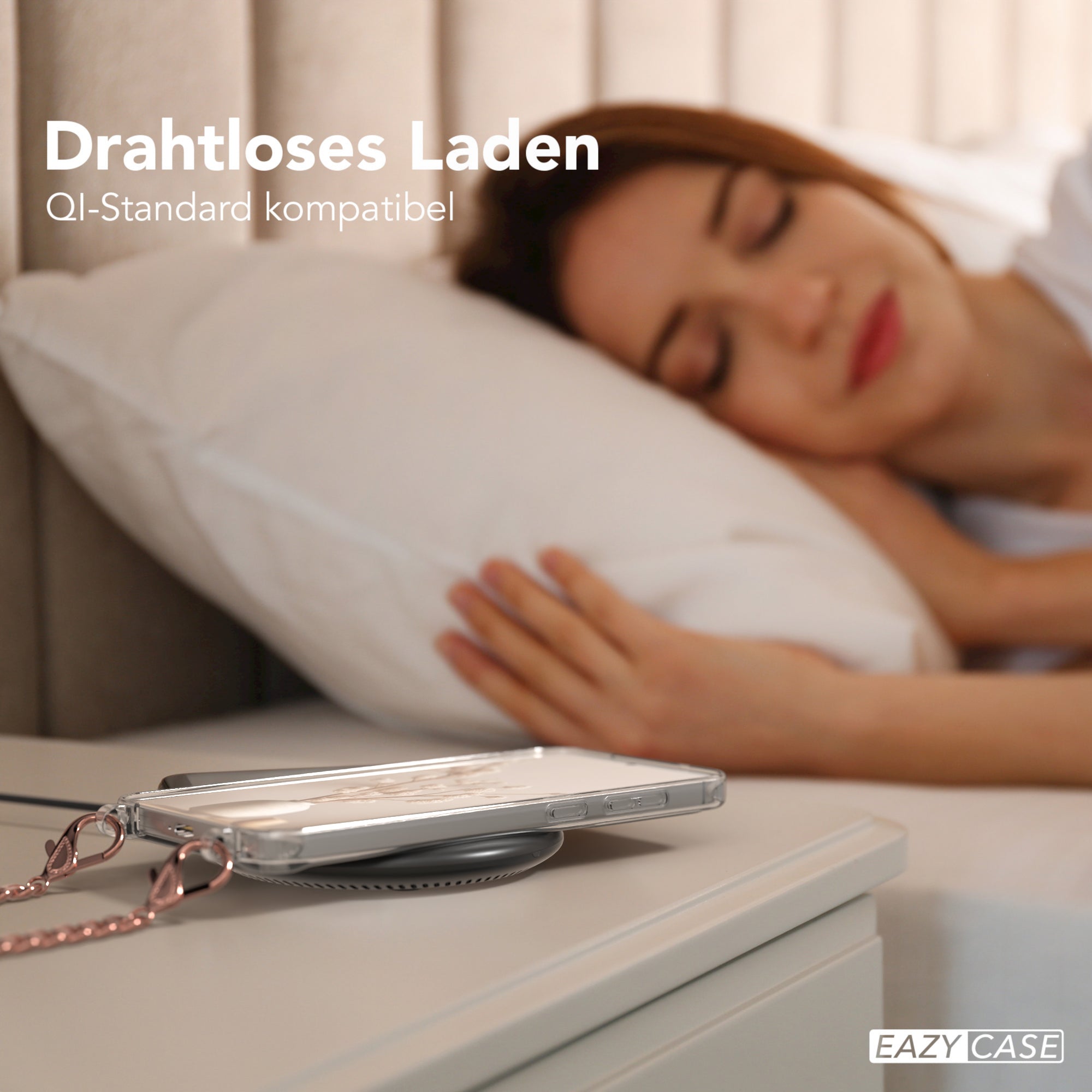 Galaxy S24 Plus Hülle mit Metallkette + Schwarze Kordel mit MagSafe