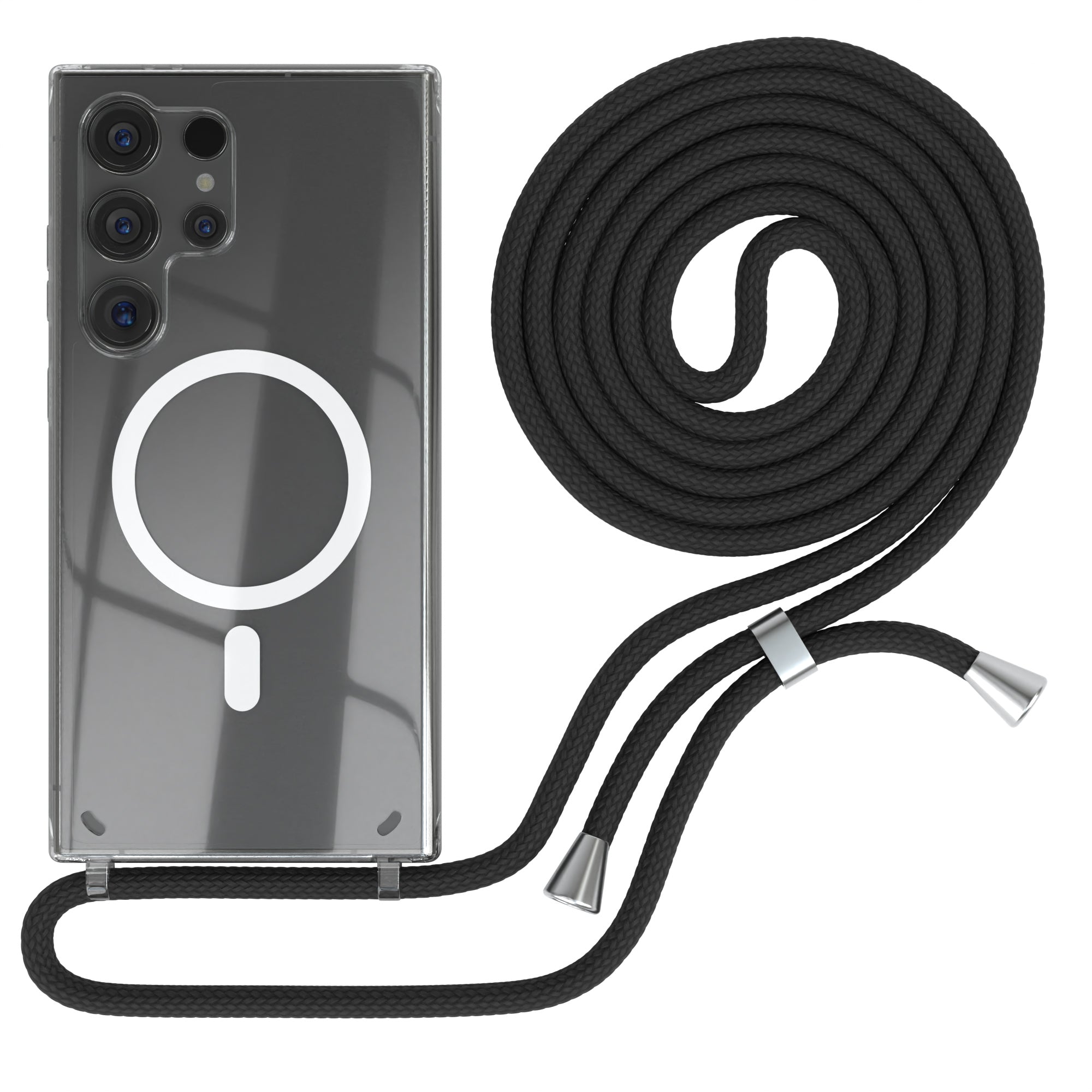 Galaxy S24 Ultra transparente Hülle + Kordel mit MagSafe