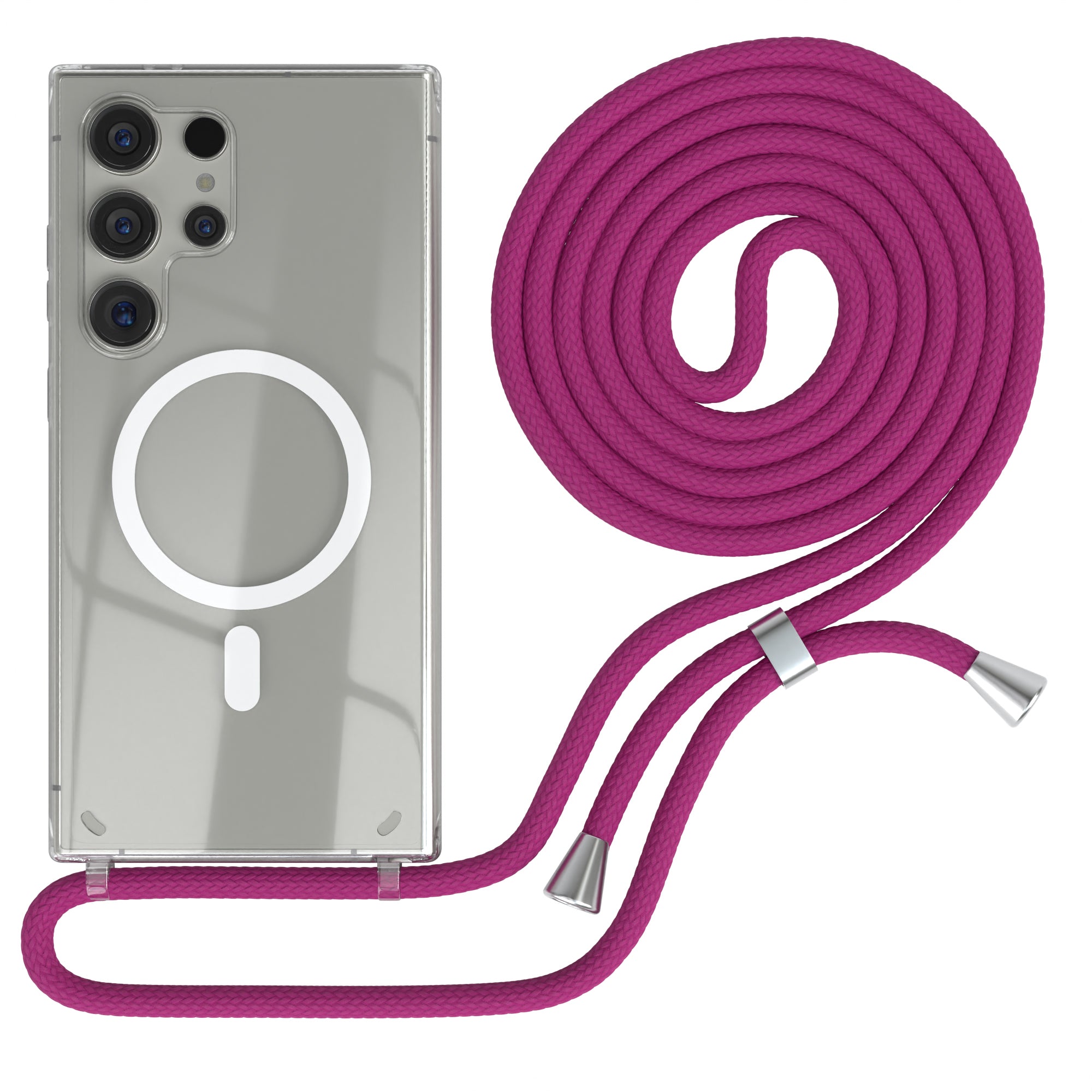 Galaxy S24 Ultra transparente Hülle + Kordel mit MagSafe