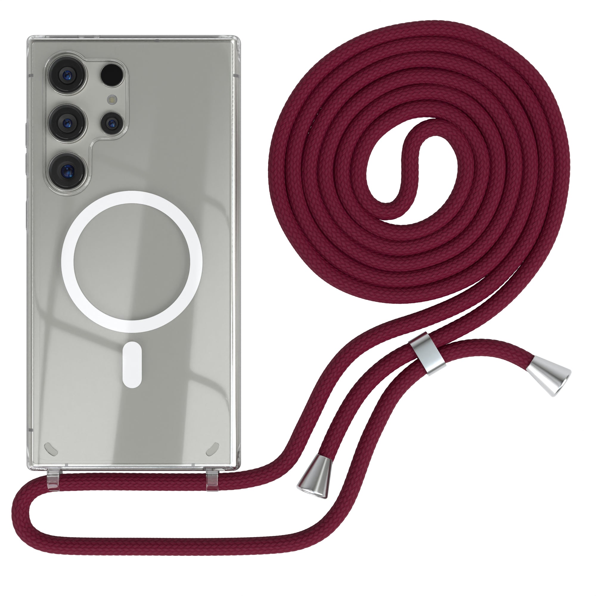 Galaxy S24 Ultra transparente Hülle + Kordel mit MagSafe