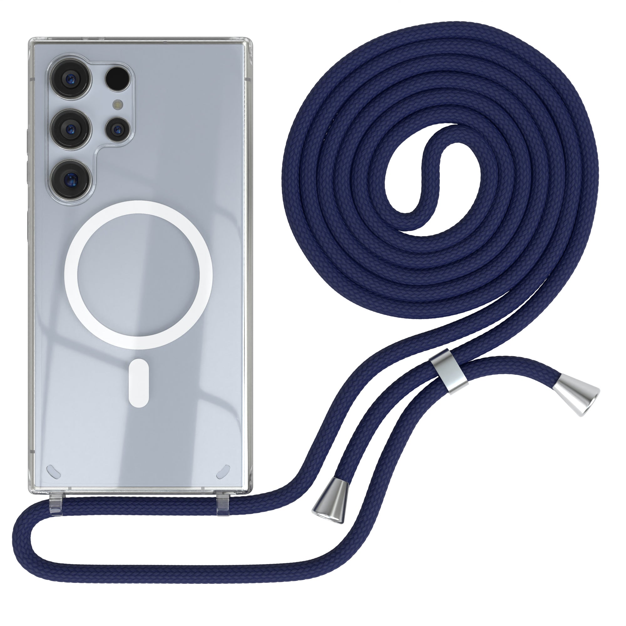 Galaxy S24 Ultra transparente Hülle + Kordel mit MagSafe