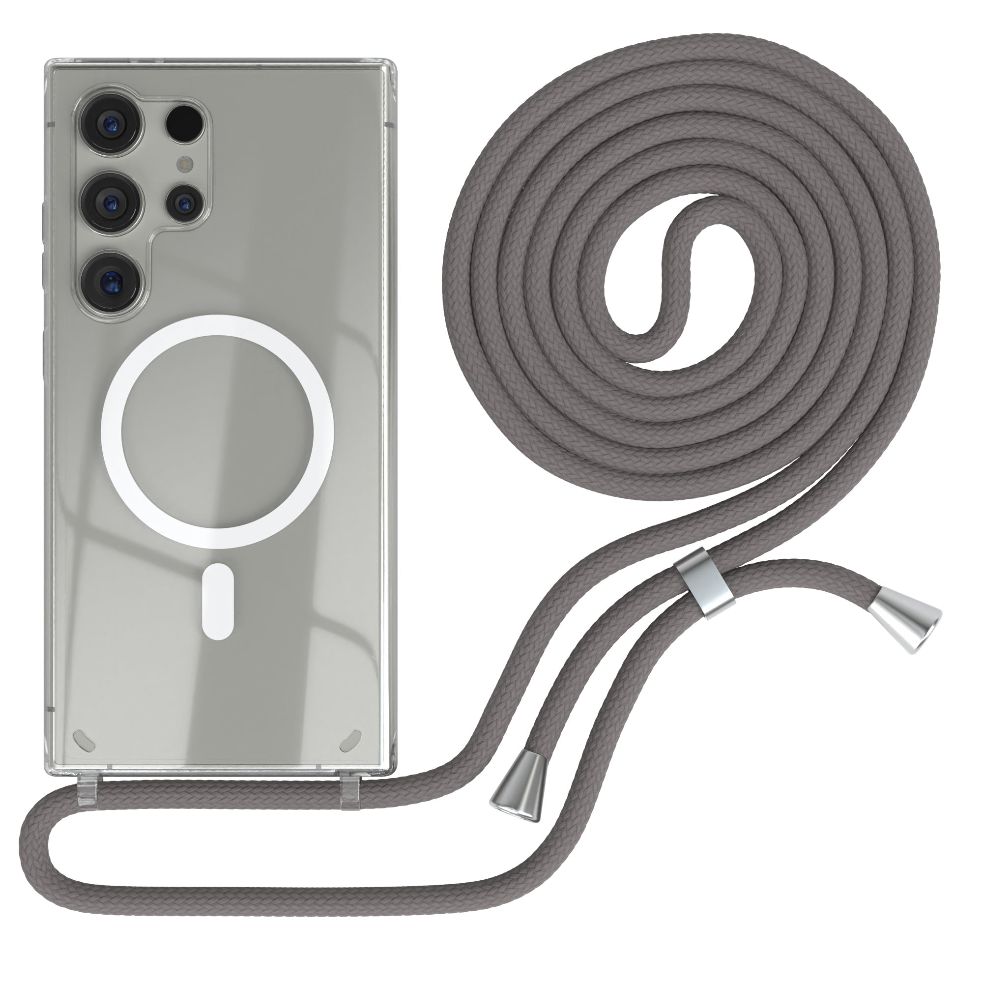 Galaxy S24 Ultra transparente Hülle + Kordel mit MagSafe