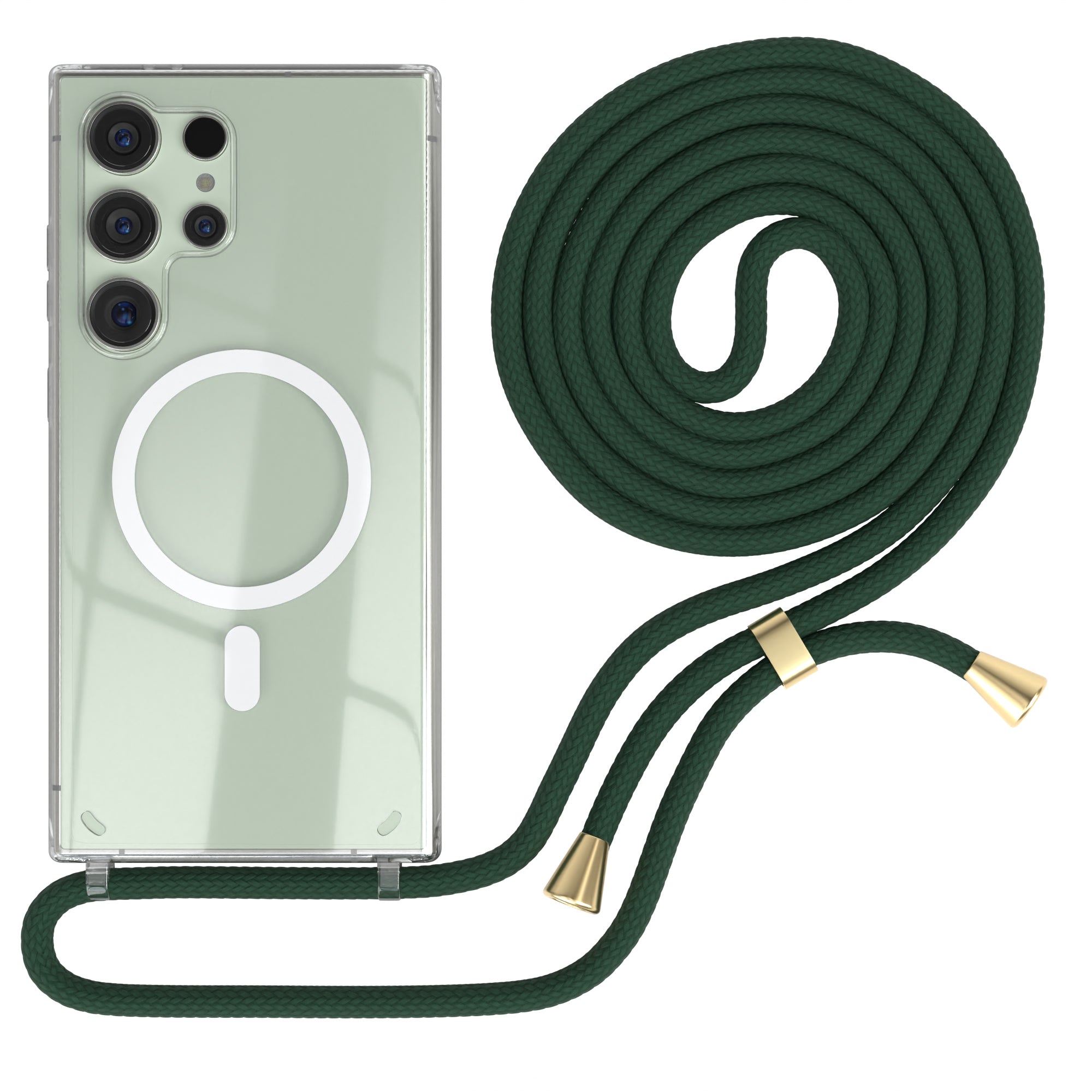 Galaxy S24 Ultra transparente Hülle + Kordel mit MagSafe