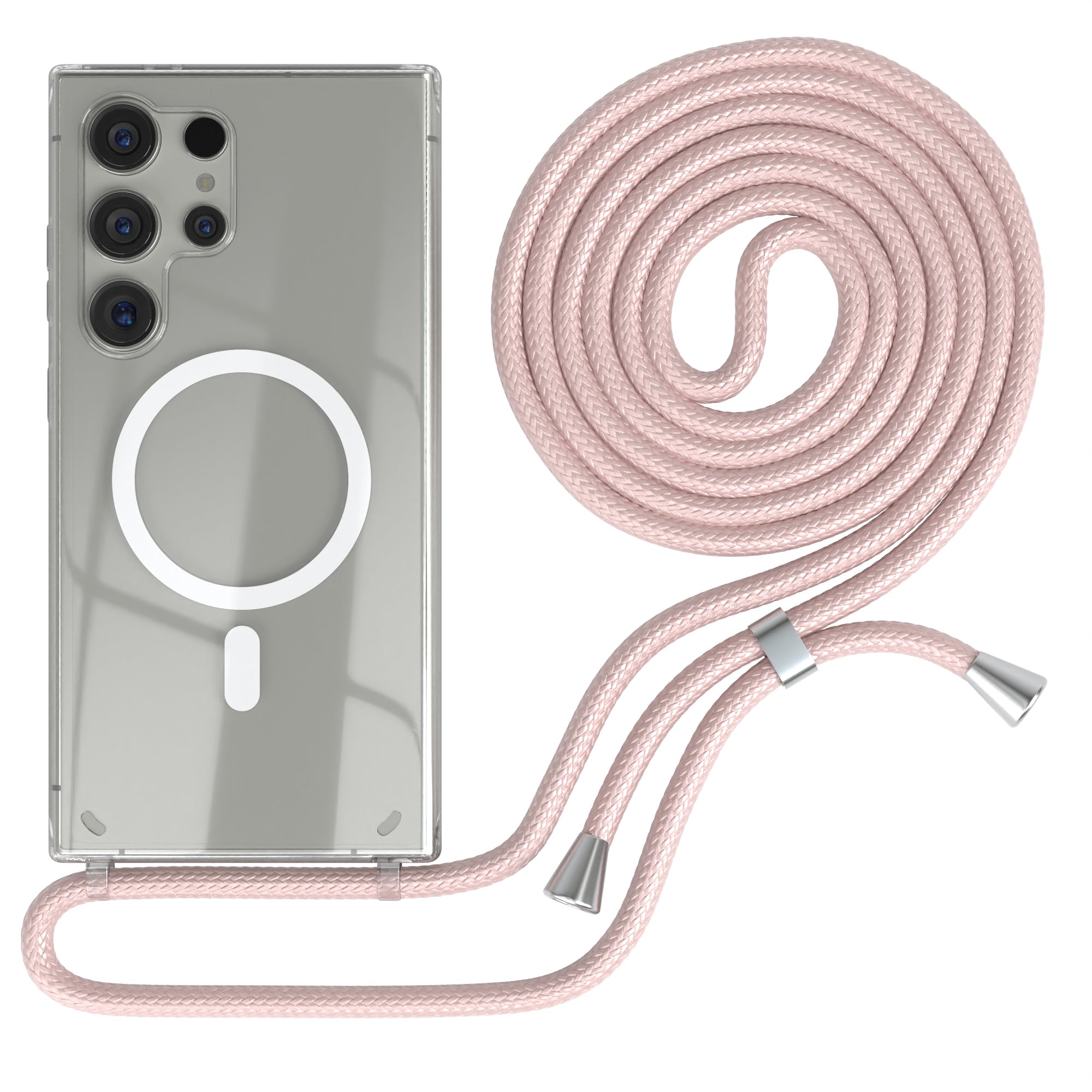 Galaxy S24 Ultra transparente Hülle + Kordel mit MagSafe