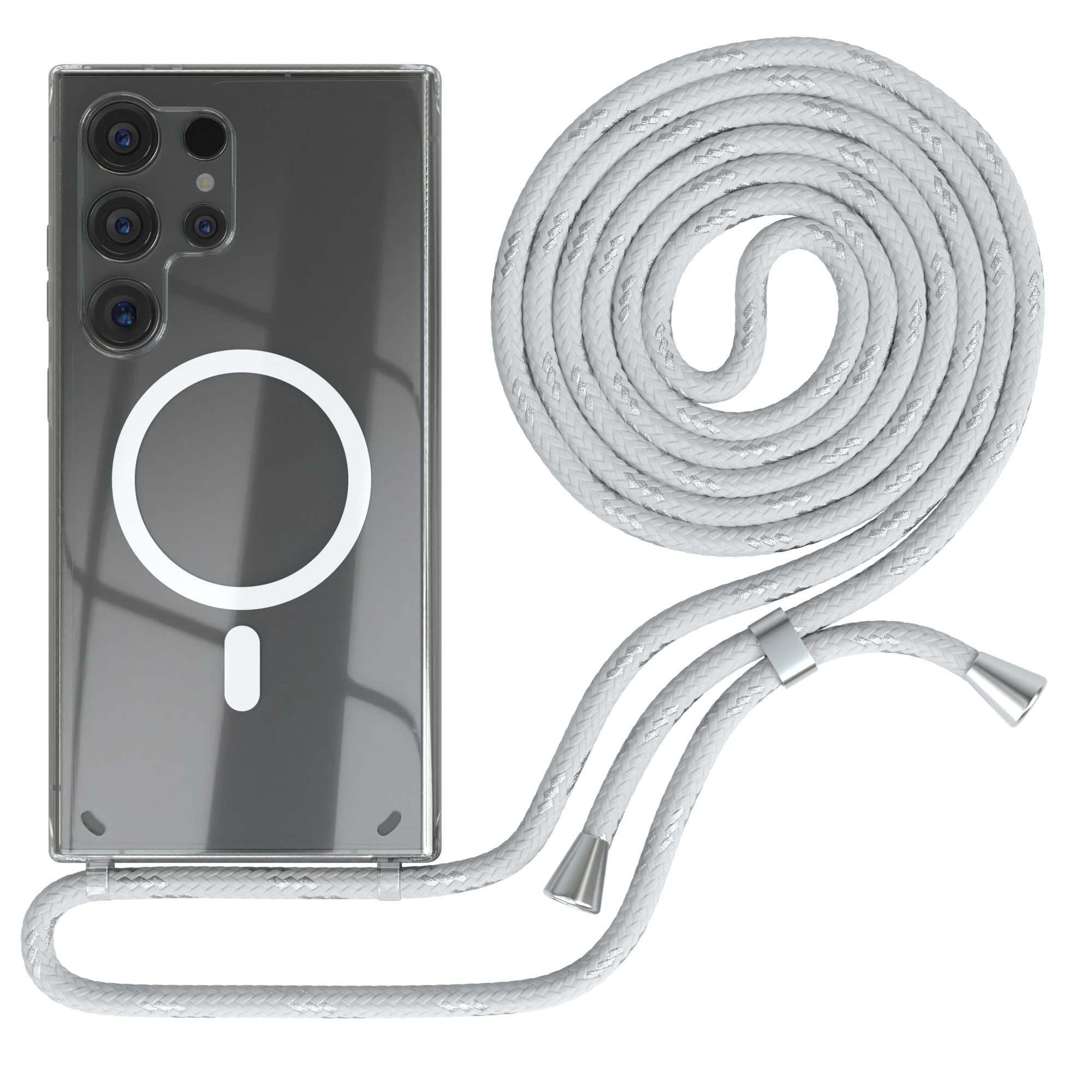 Galaxy S24 Ultra transparente Hülle + Kordel mit MagSafe