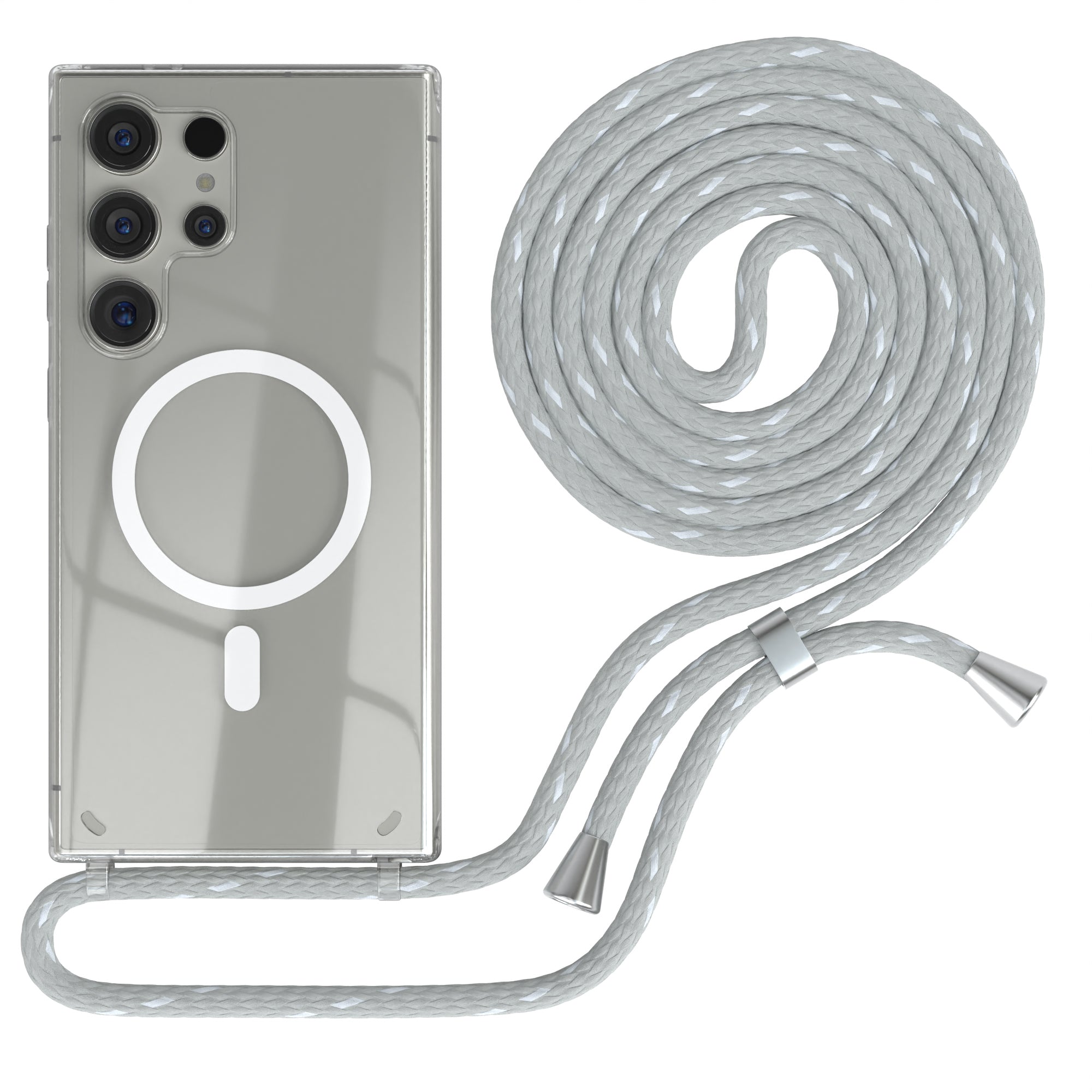 Galaxy S24 Ultra transparente Hülle + Kordel mit MagSafe