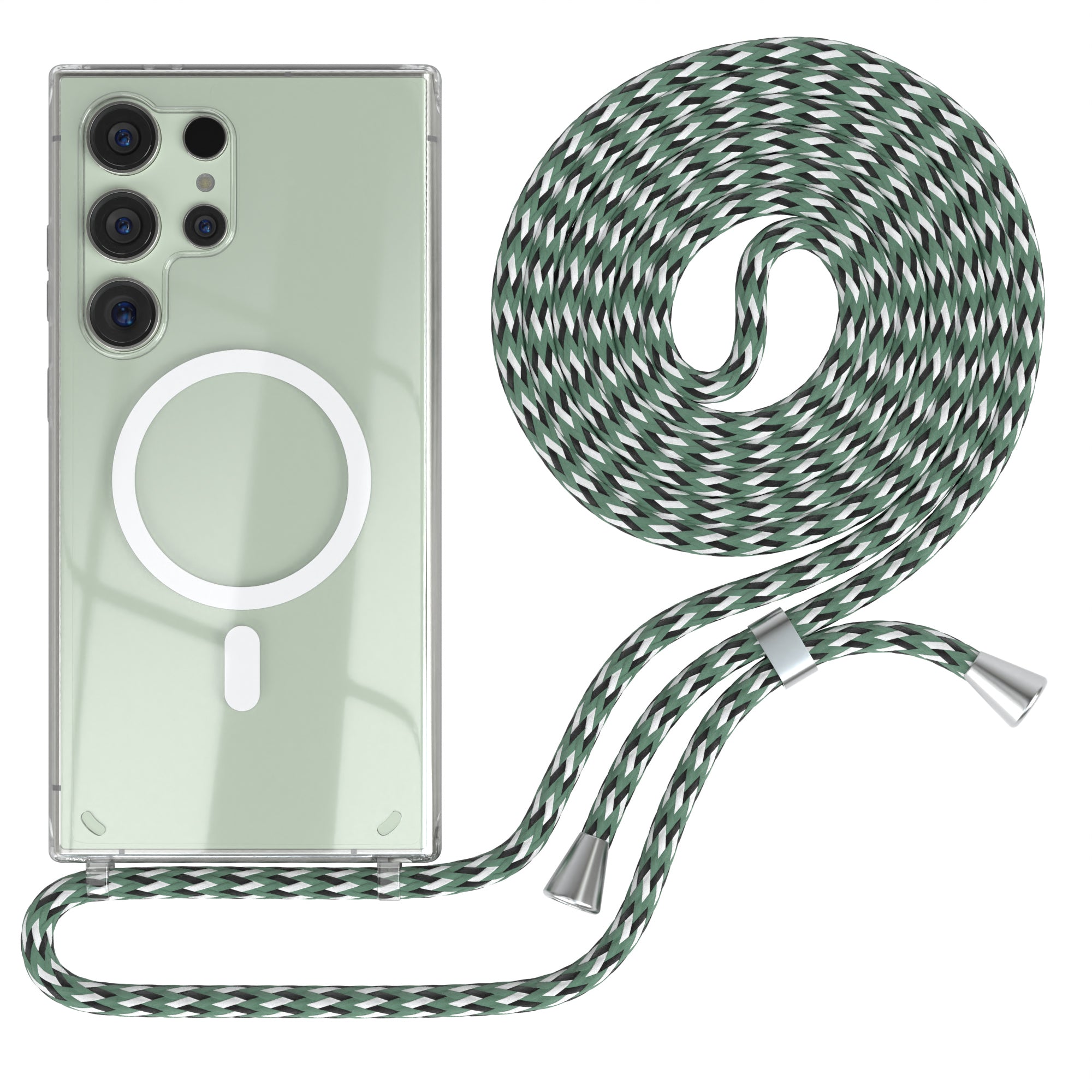 Galaxy S24 Ultra transparente Hülle + Kordel mit MagSafe