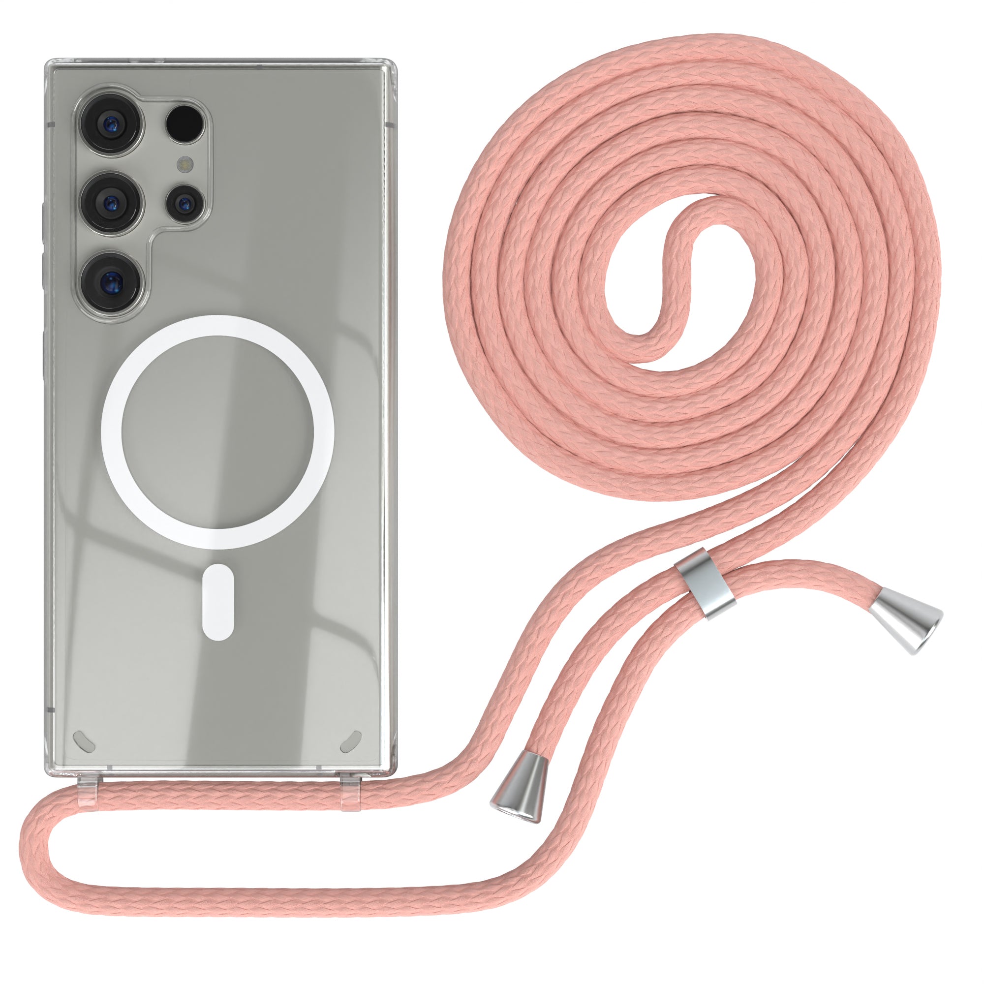 Galaxy S24 Ultra transparente Hülle + Kordel mit MagSafe