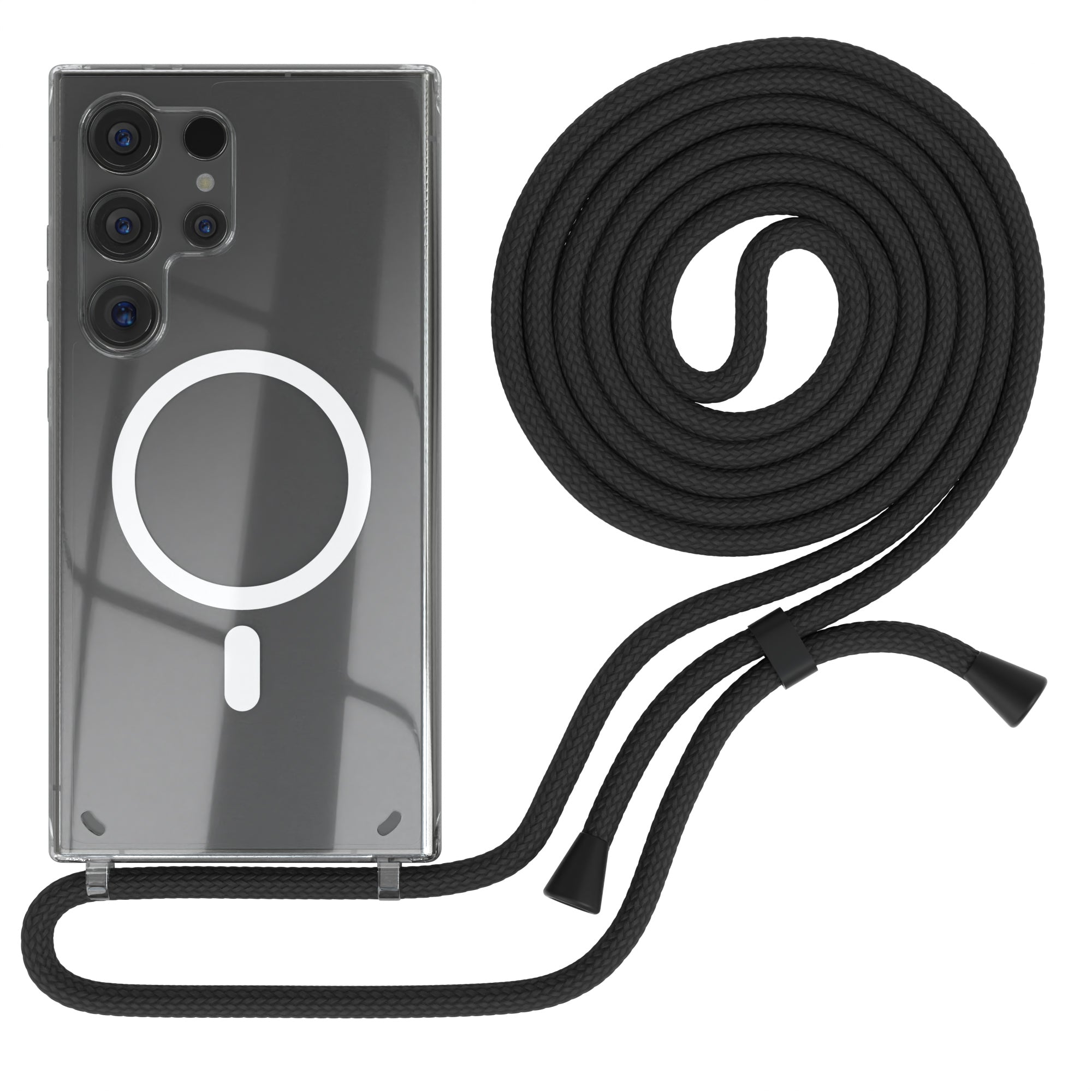 Galaxy S24 Ultra transparente Hülle + Kordel mit MagSafe