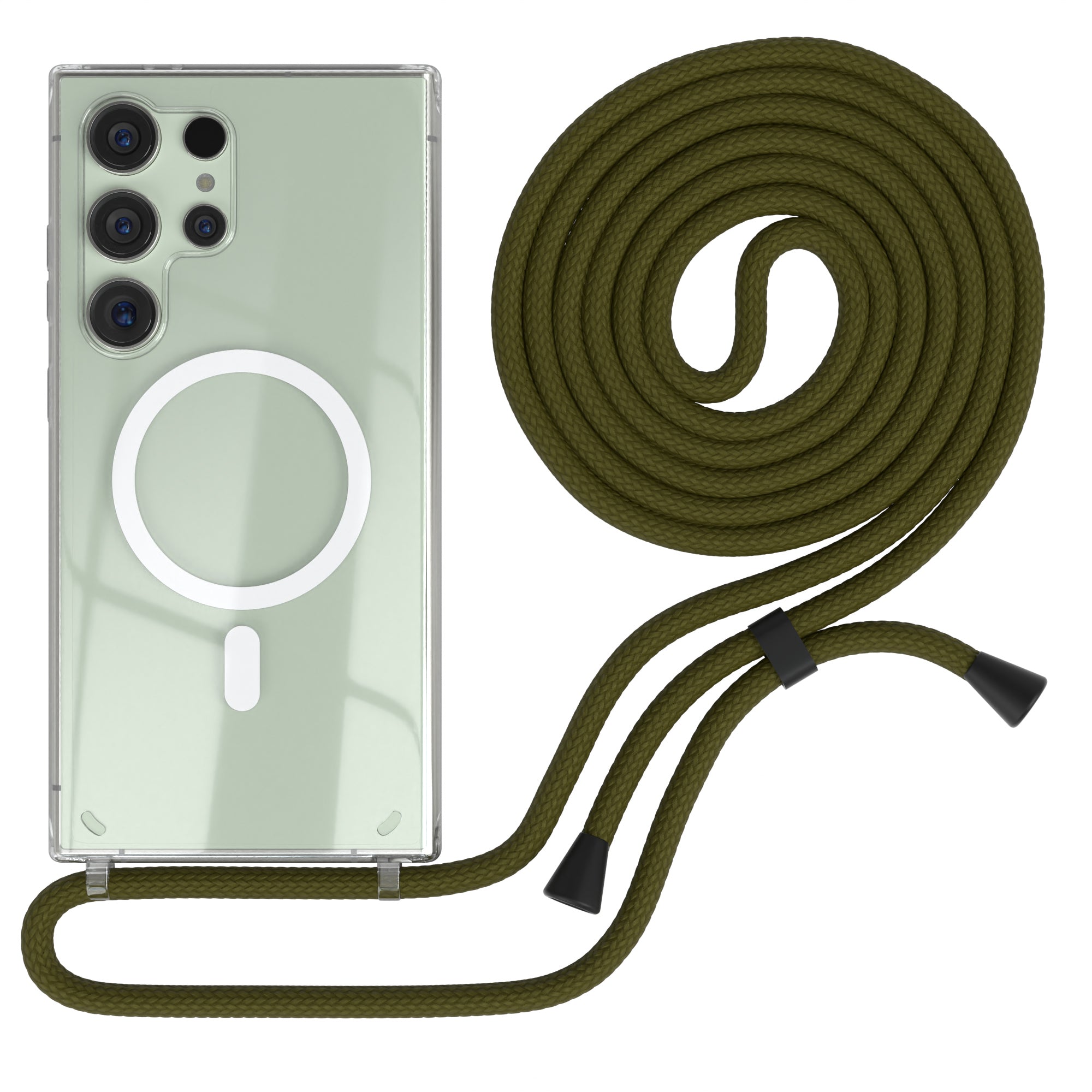 Galaxy S24 Ultra transparente Hülle + Kordel mit MagSafe