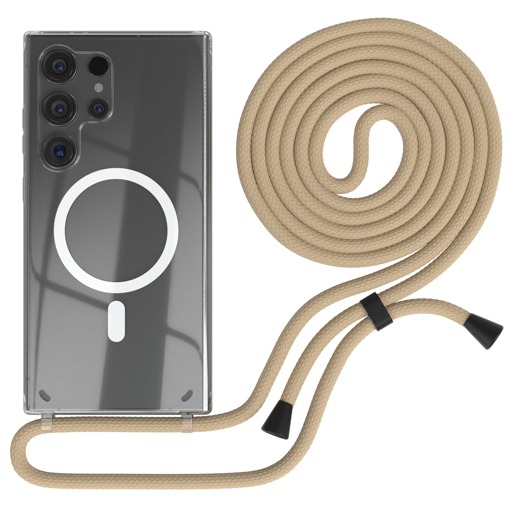 Galaxy S24 Ultra transparente Hülle + Kordel mit MagSafe