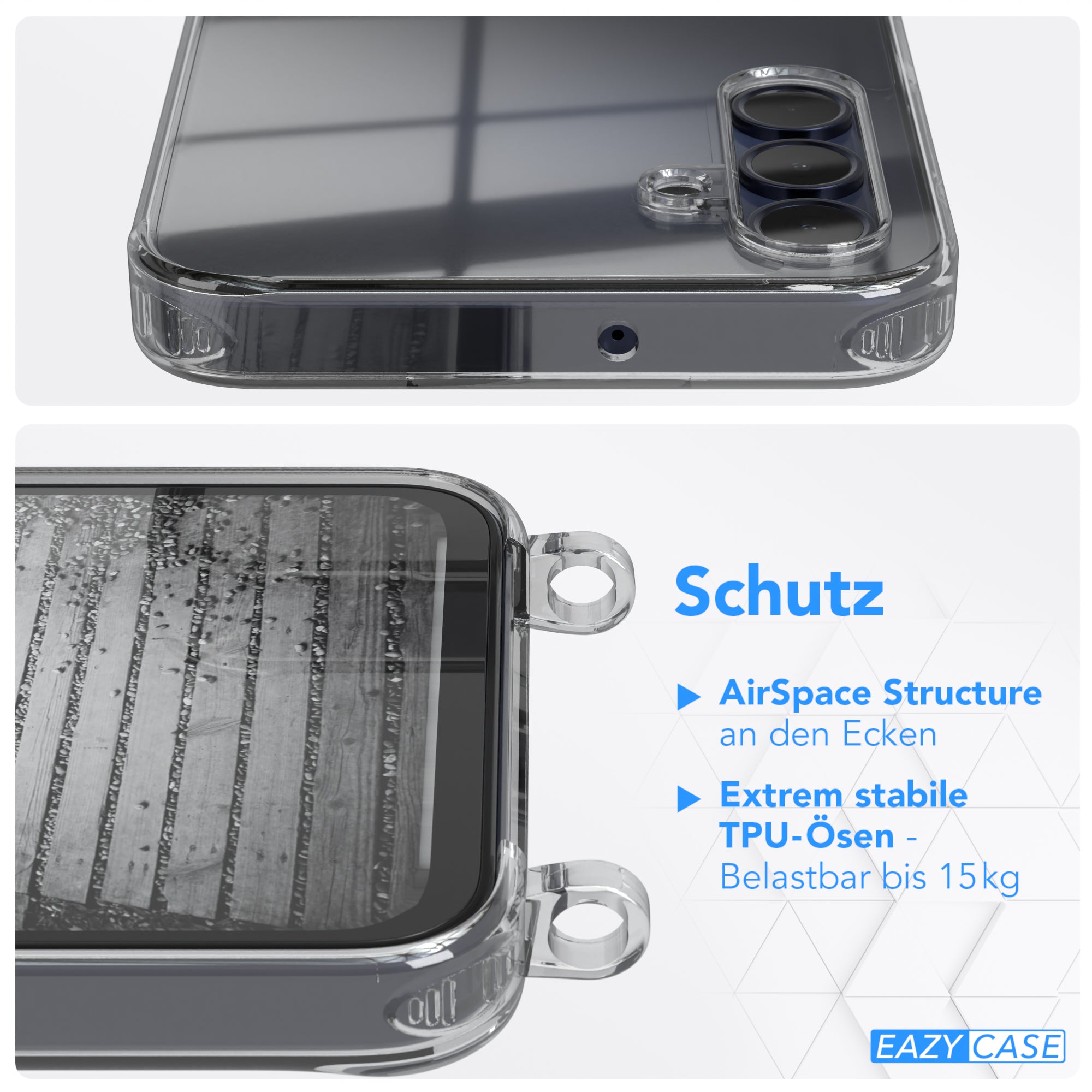 Galaxy A15 transparente Hülle + Kordel