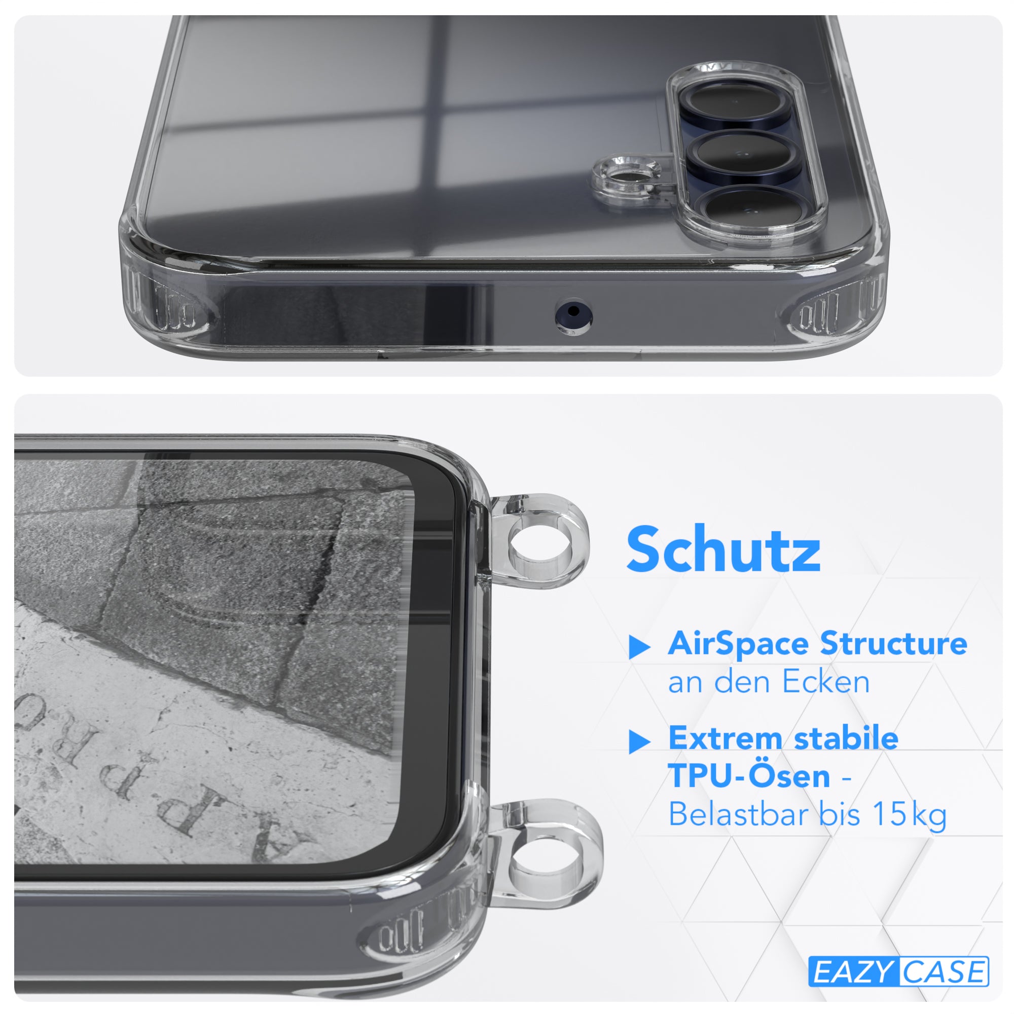 Galaxy A15 transparente Hülle + Kordel