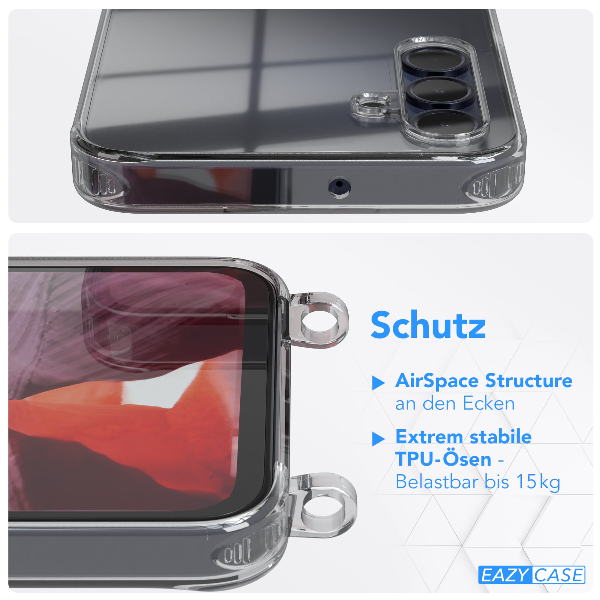 Galaxy A15 transparente Hülle + Kordel