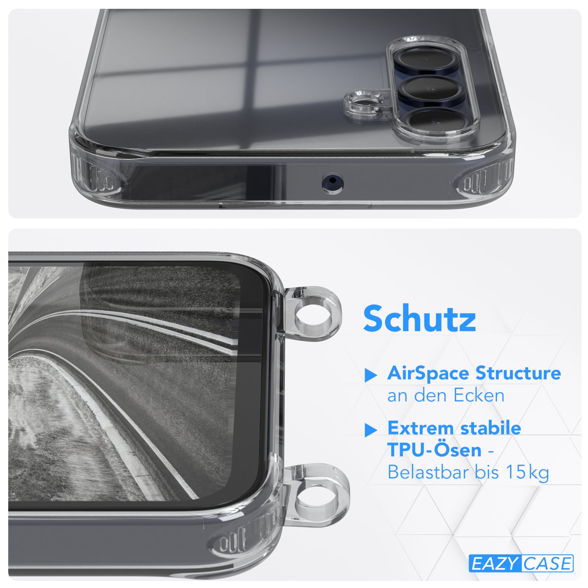 Galaxy A15 transparente Hülle + Kordel