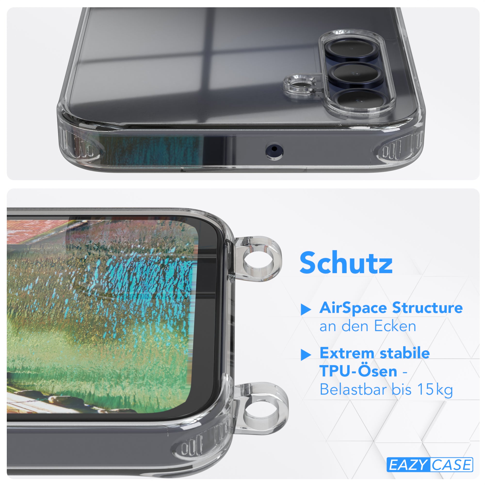 Galaxy A15 transparente Hülle + Kordel