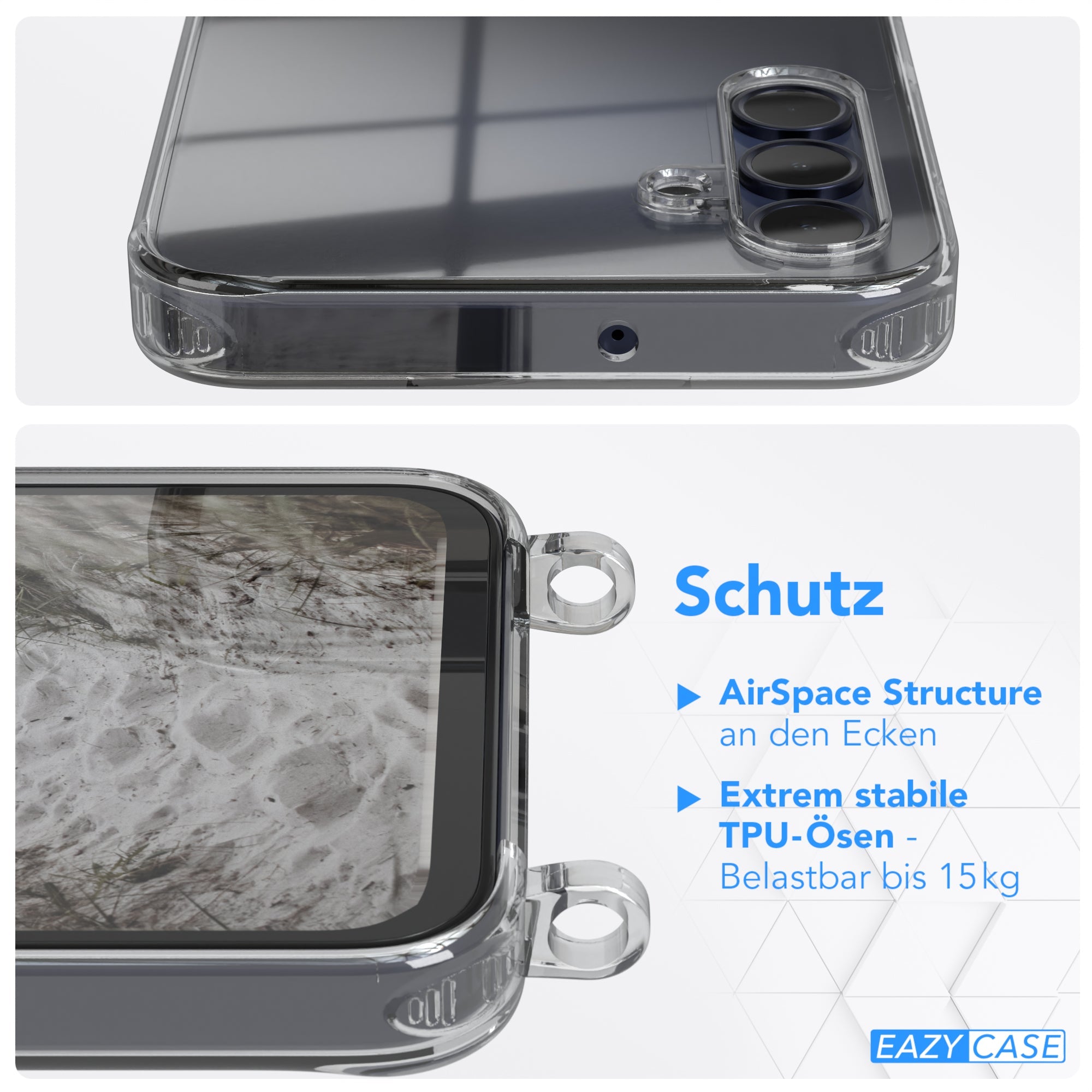Galaxy A15 transparente Hülle + Kordel