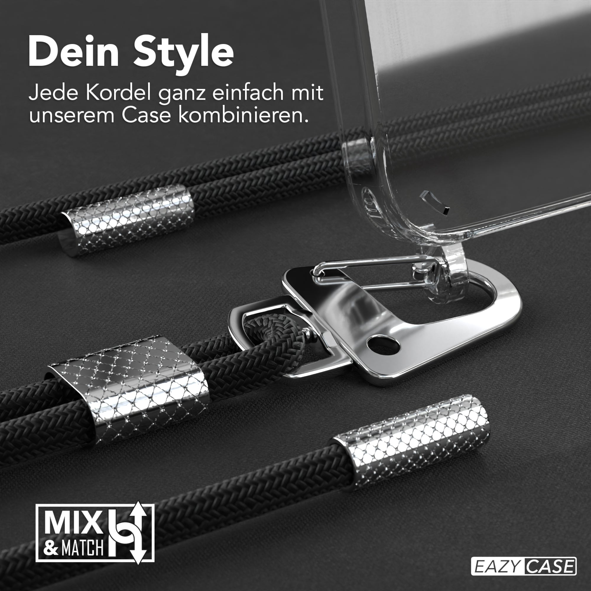 Galaxy A15 Hülle + Kordel mit Karabinern