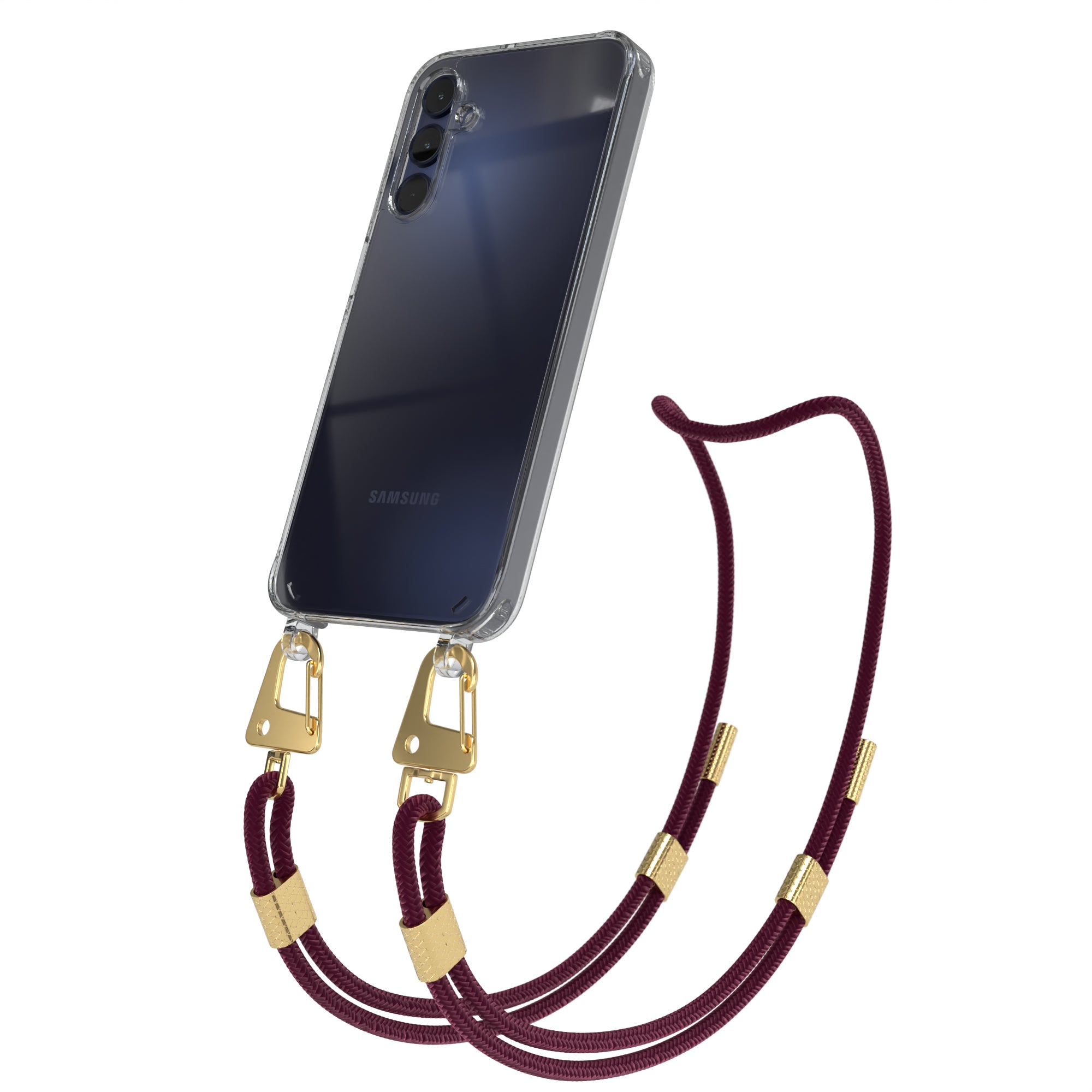 Galaxy A15 Hülle + Kordel mit Karabinern