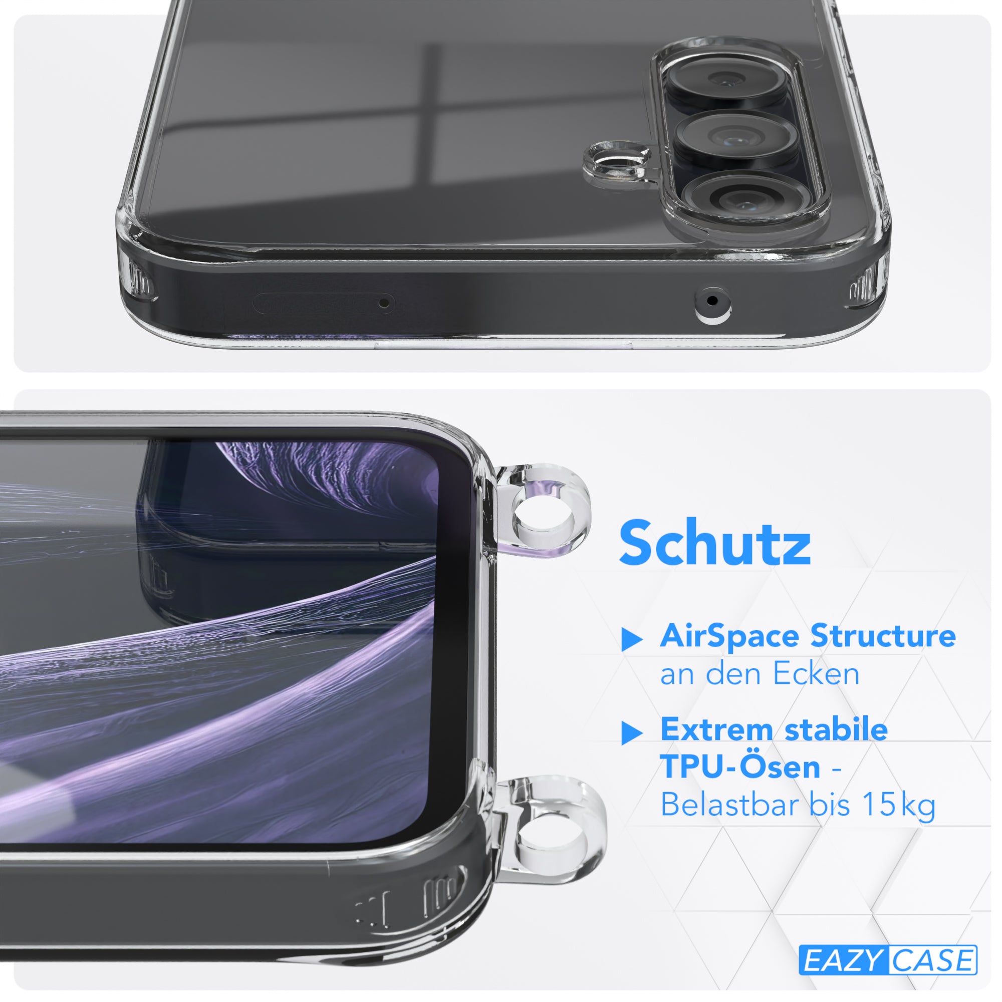 Galaxy A35 Hülle + Kordel mit Karabinern