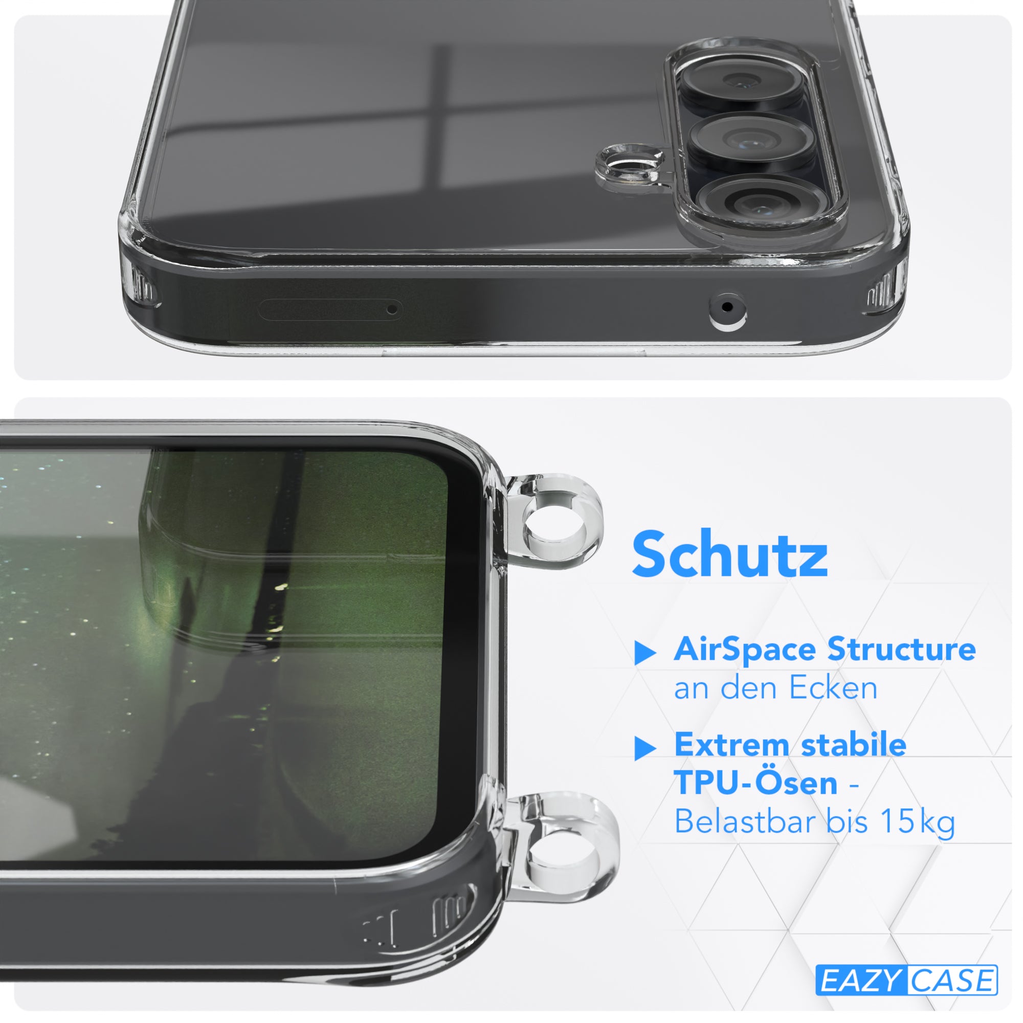 Galaxy A35 Hülle + Kordel mit Karabinern