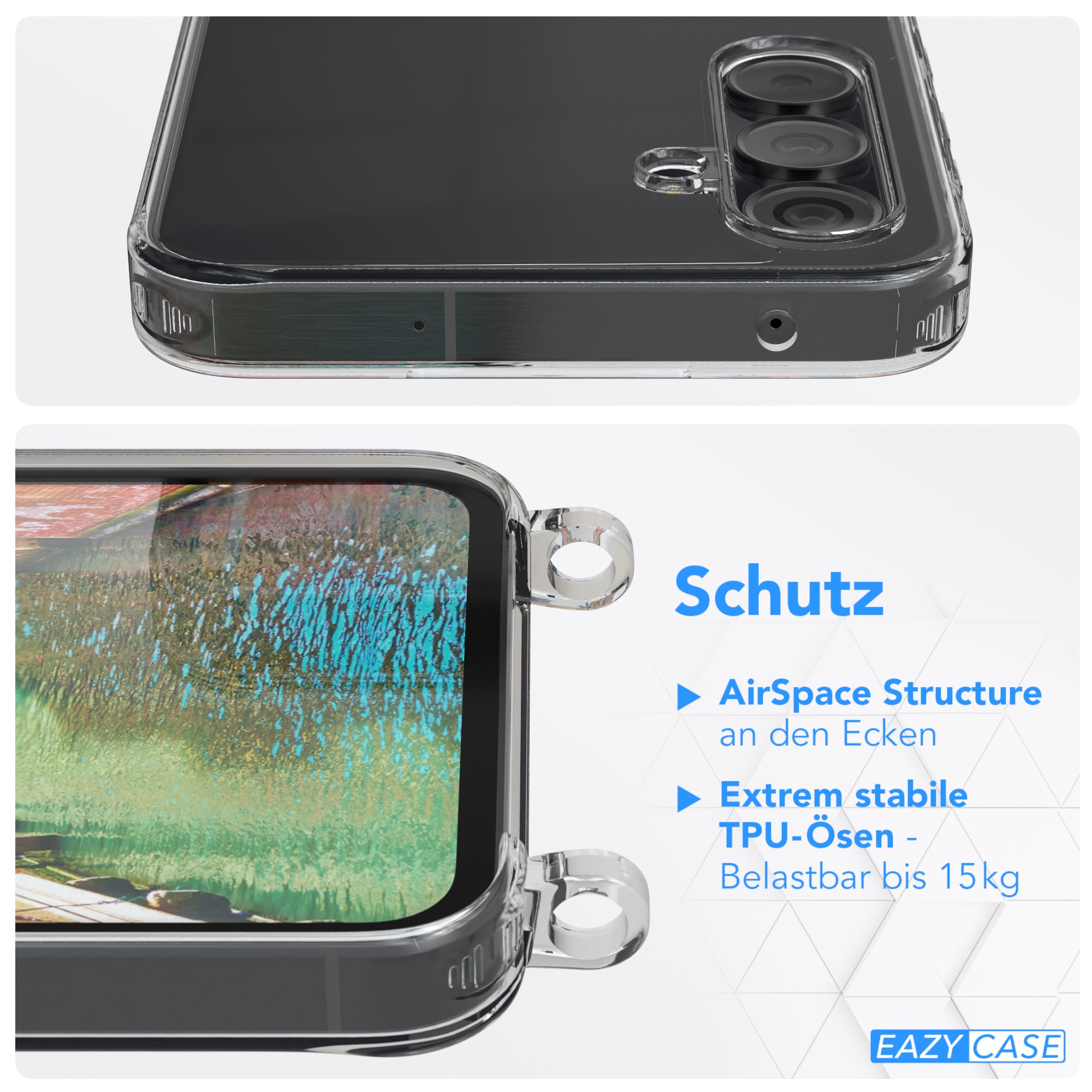 Galaxy A55 transparente Hülle + Kordel