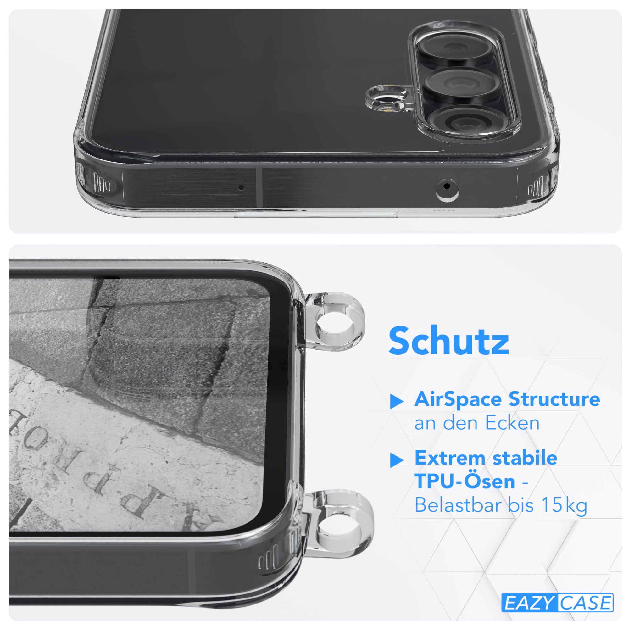 Galaxy A55 transparente Hülle + Kordel