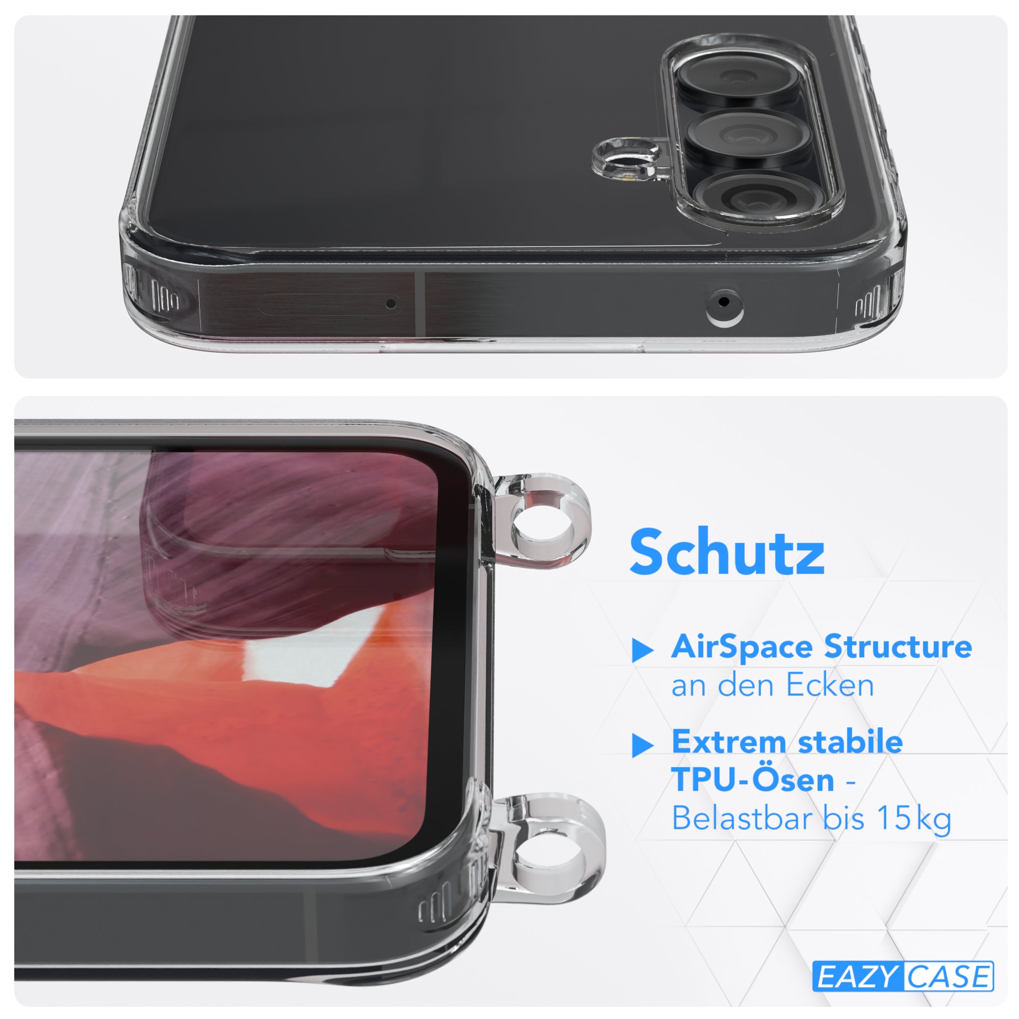 Galaxy A55 transparente Hülle + Kordel