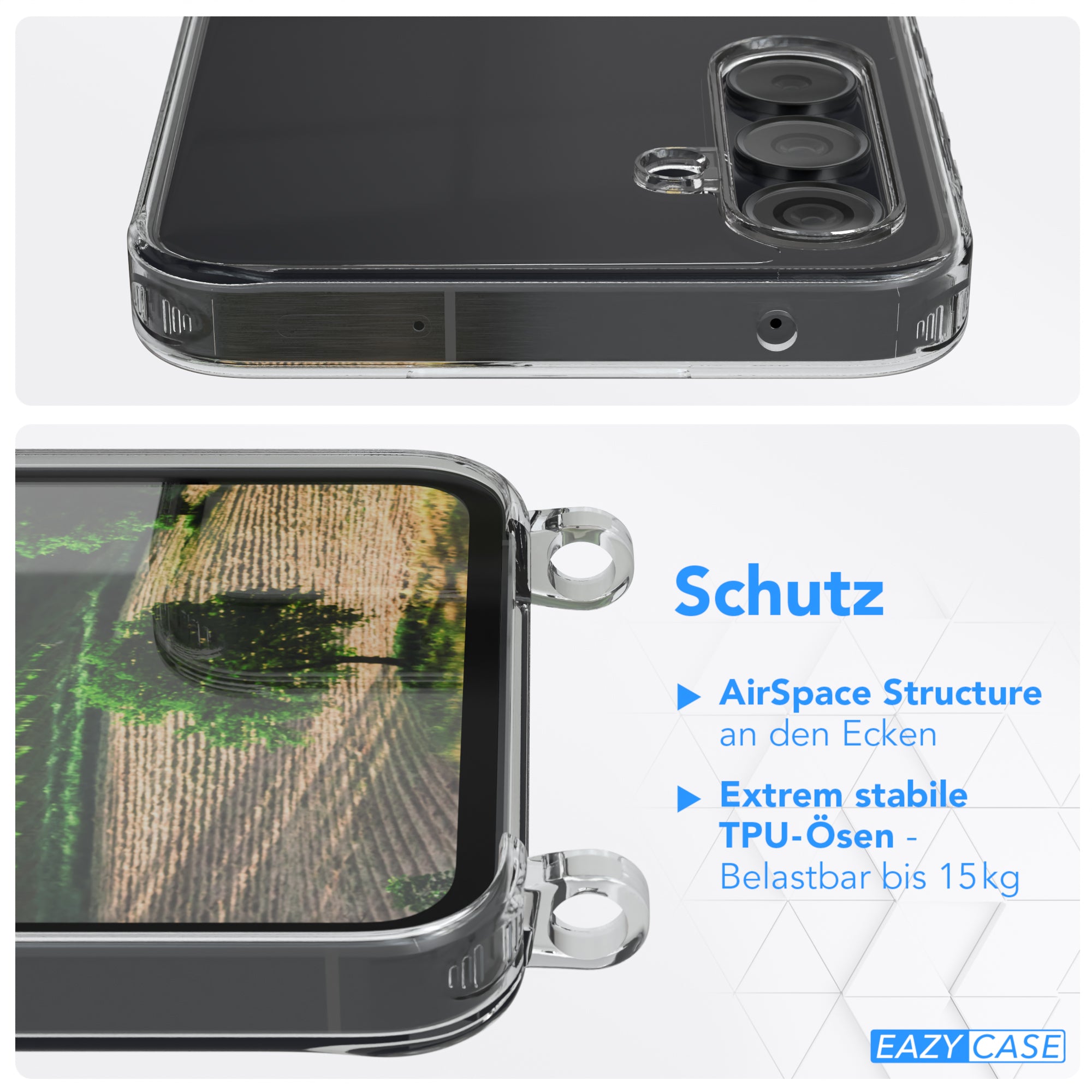 Galaxy A55 transparente Hülle + Kordel