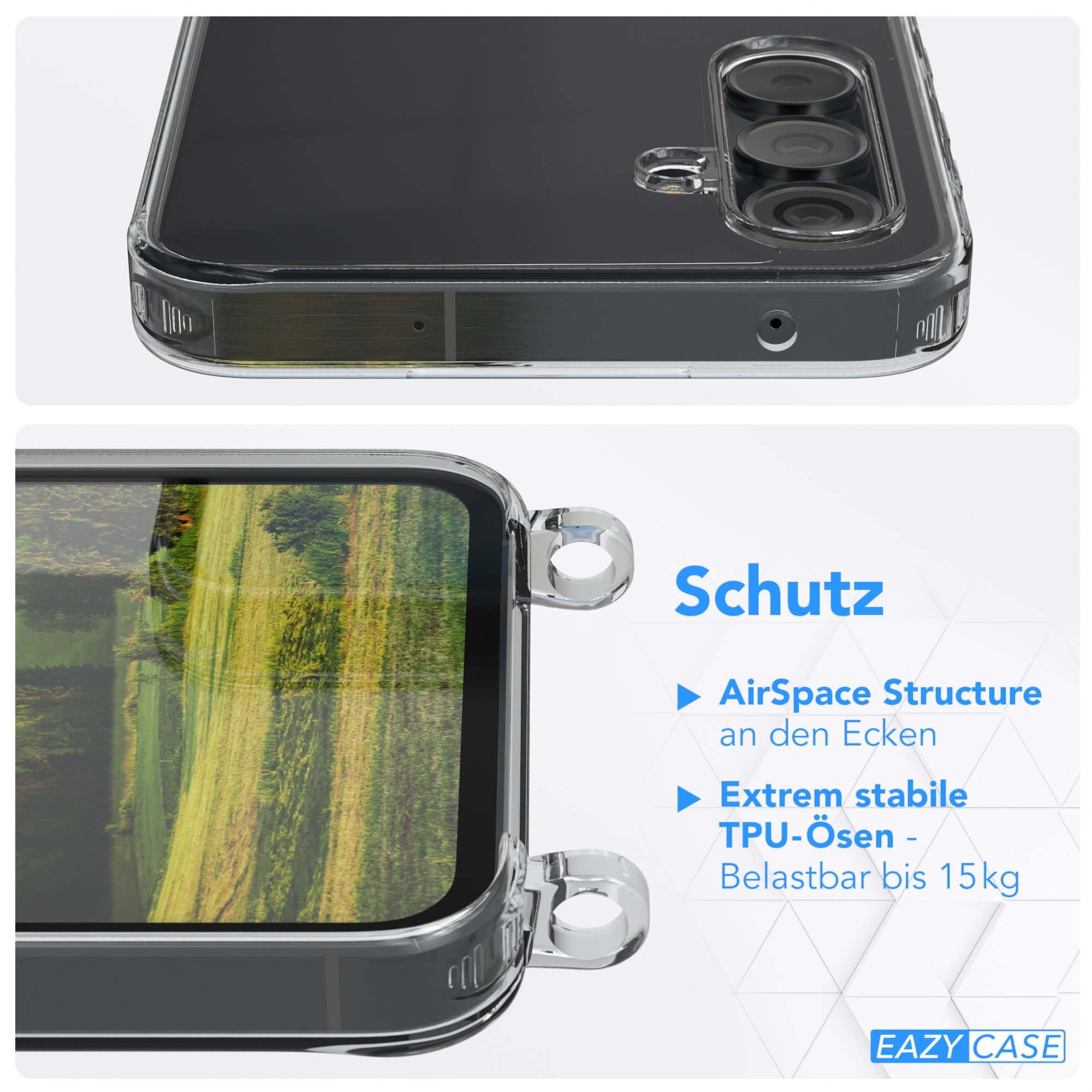 Galaxy A55 transparente Hülle + Kordel