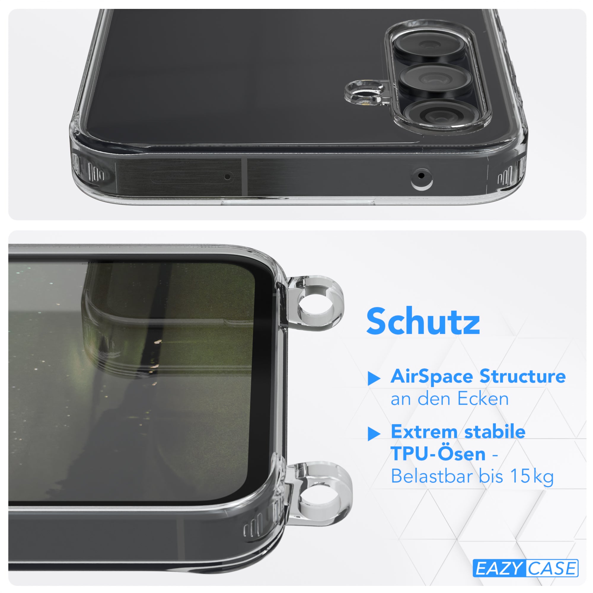 Galaxy A55 transparente Hülle + Kordel