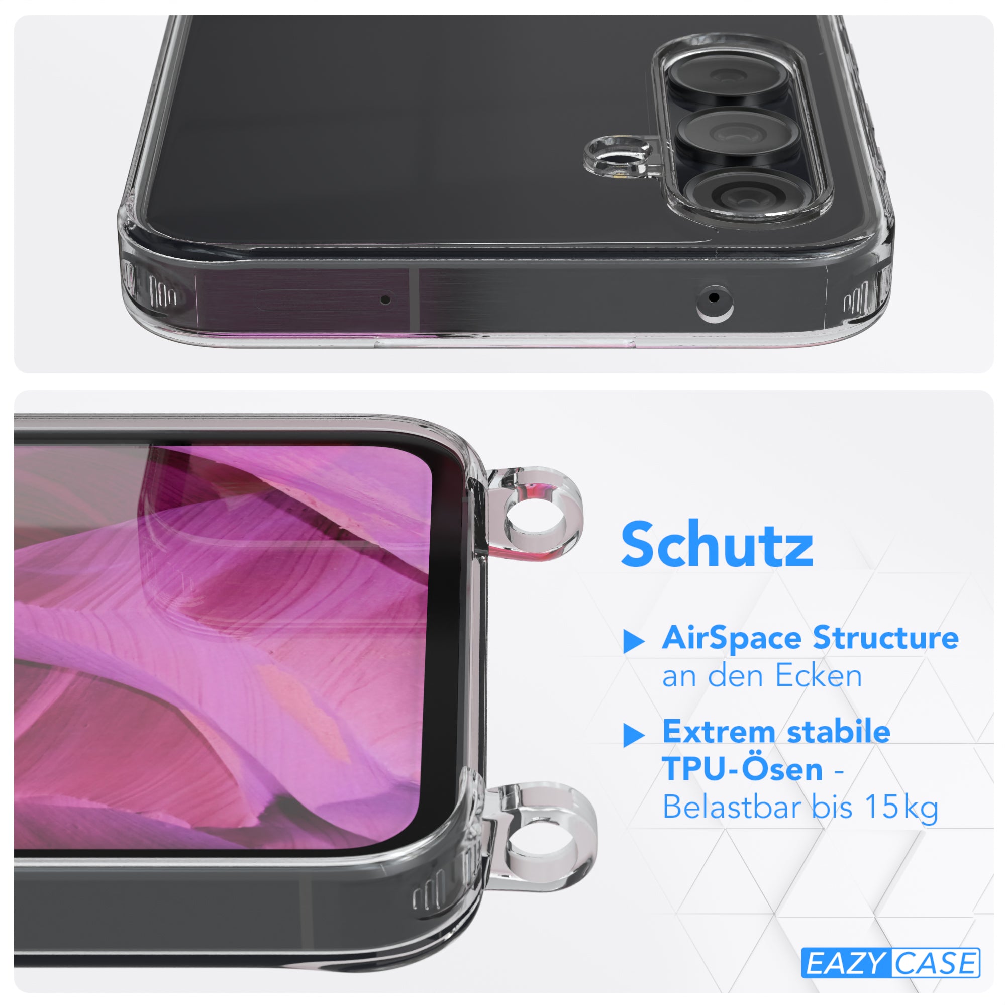 Galaxy A55 transparente Hülle + Kordel