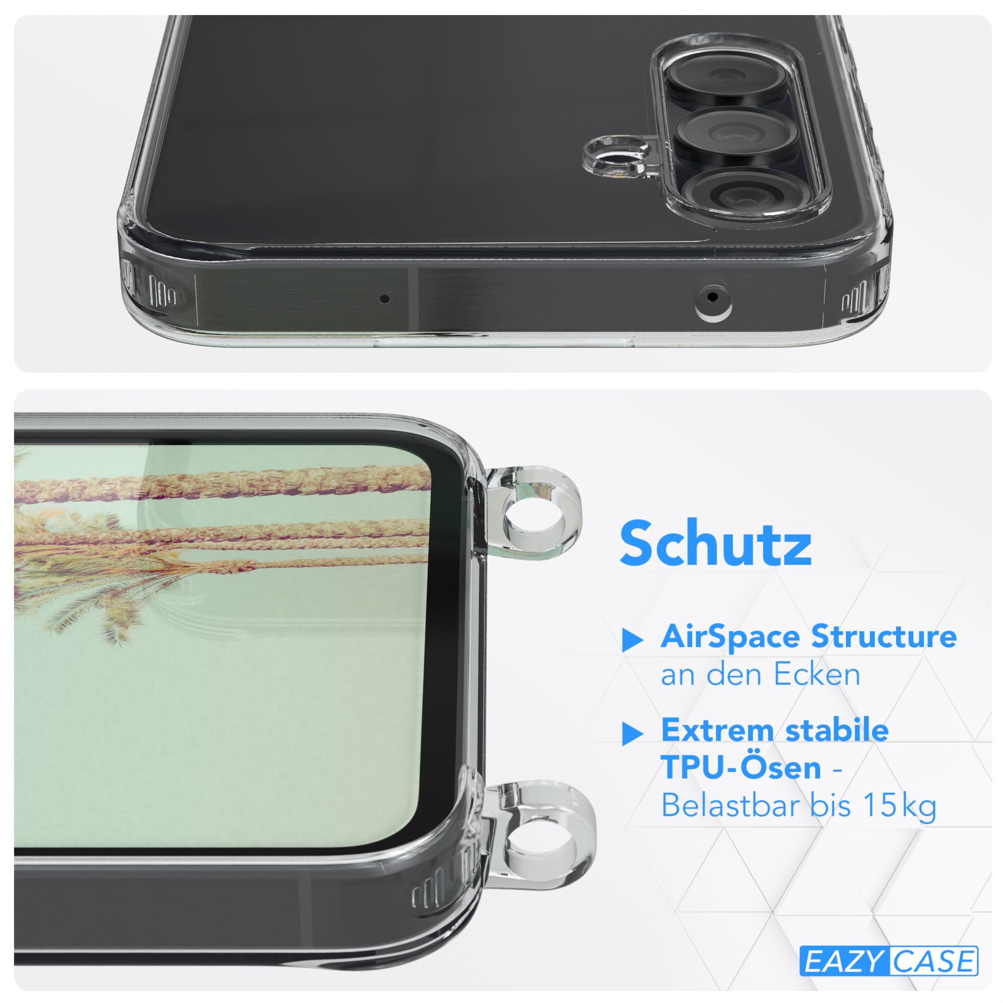 Galaxy A55 transparente Hülle + Kordel