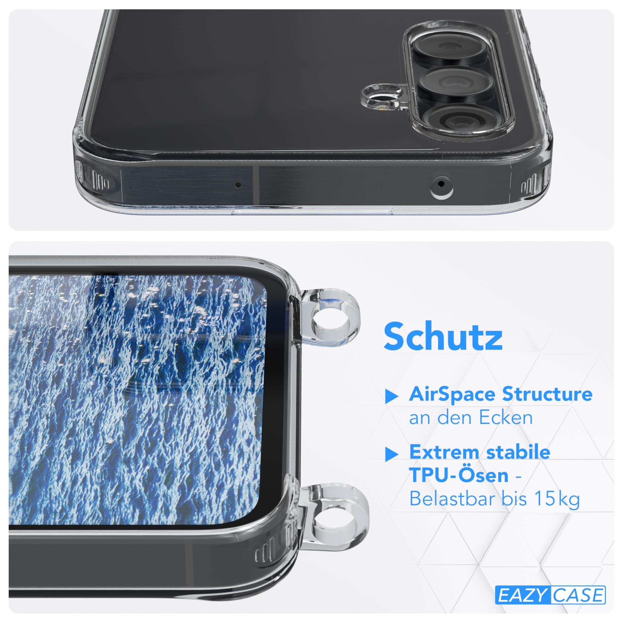 Galaxy A55 transparente Hülle + Kordel