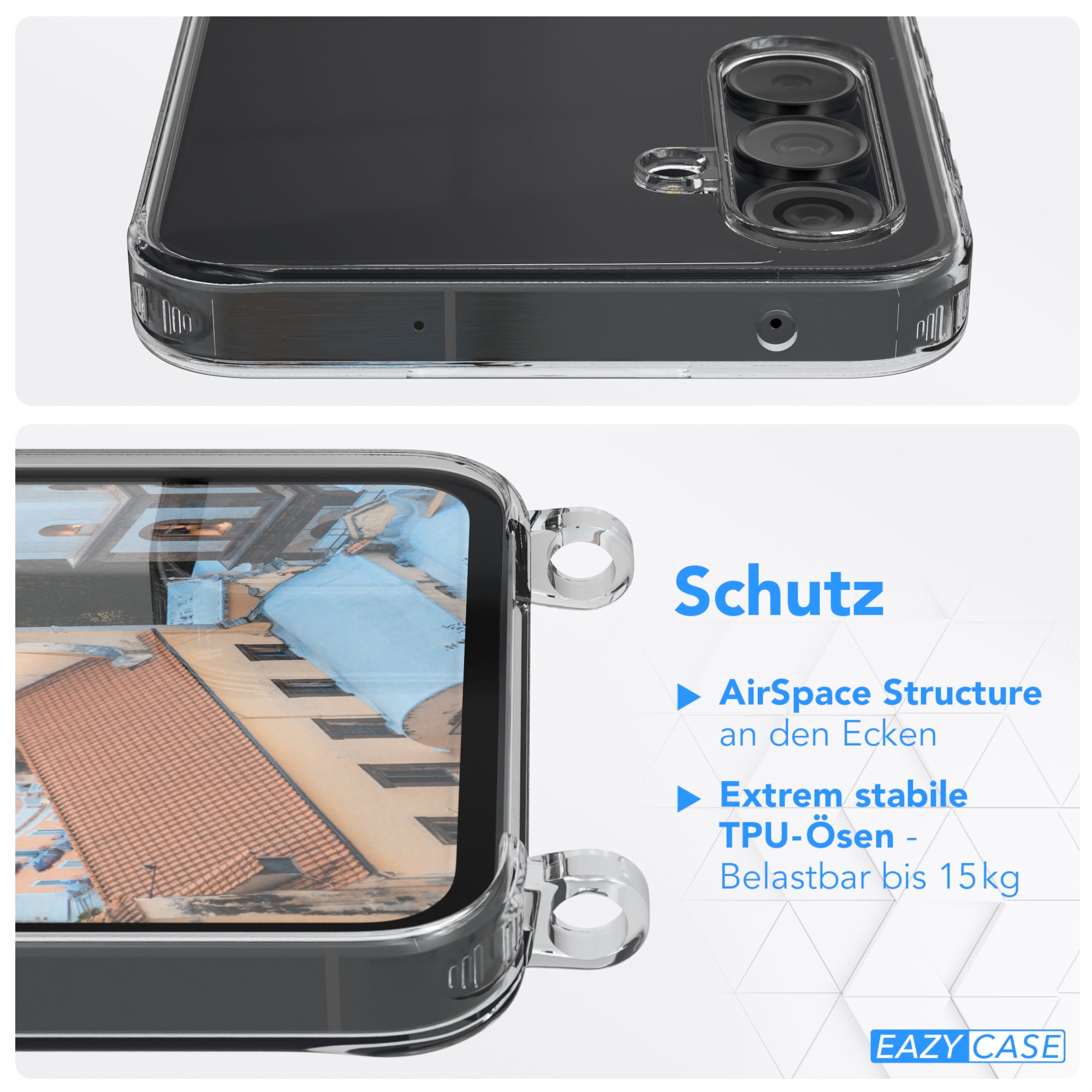 Galaxy A55 transparente Hülle + Kordel