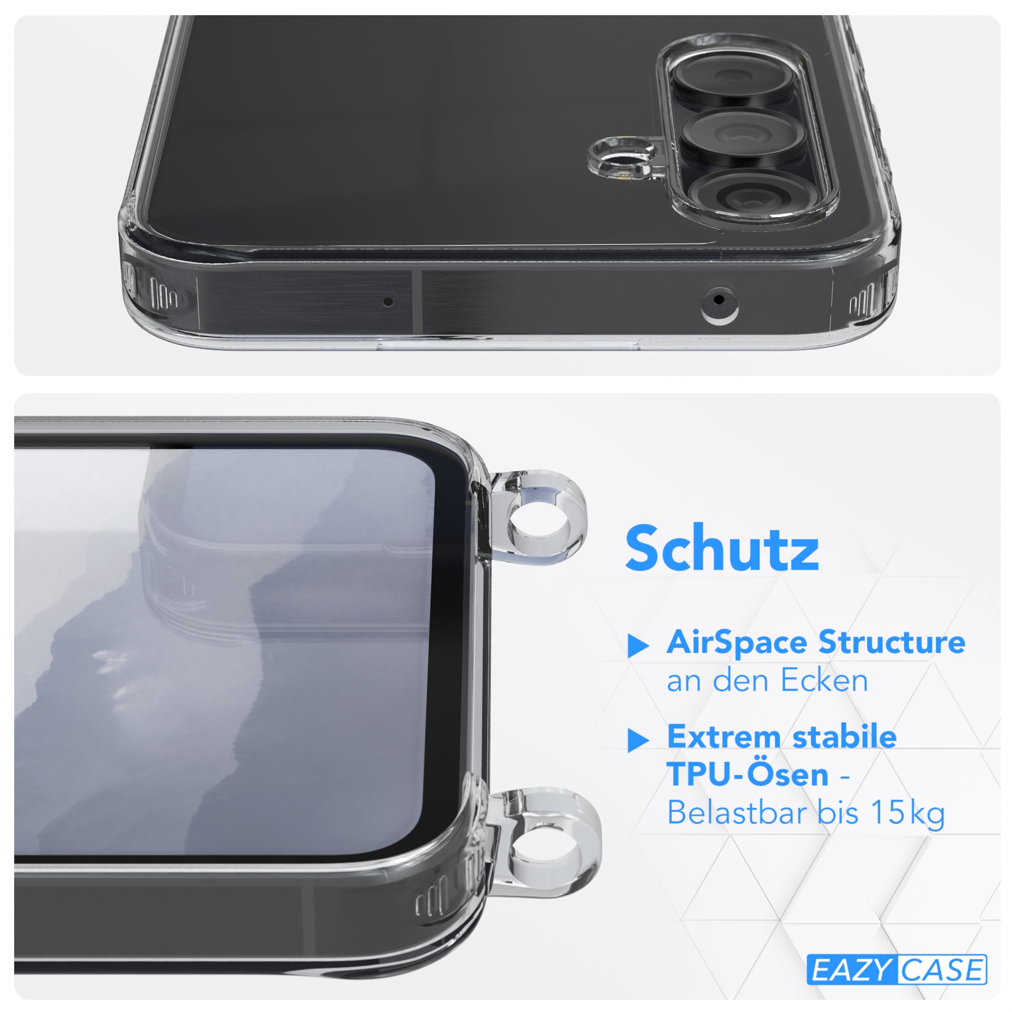 Galaxy A55 transparente Hülle + Kordel