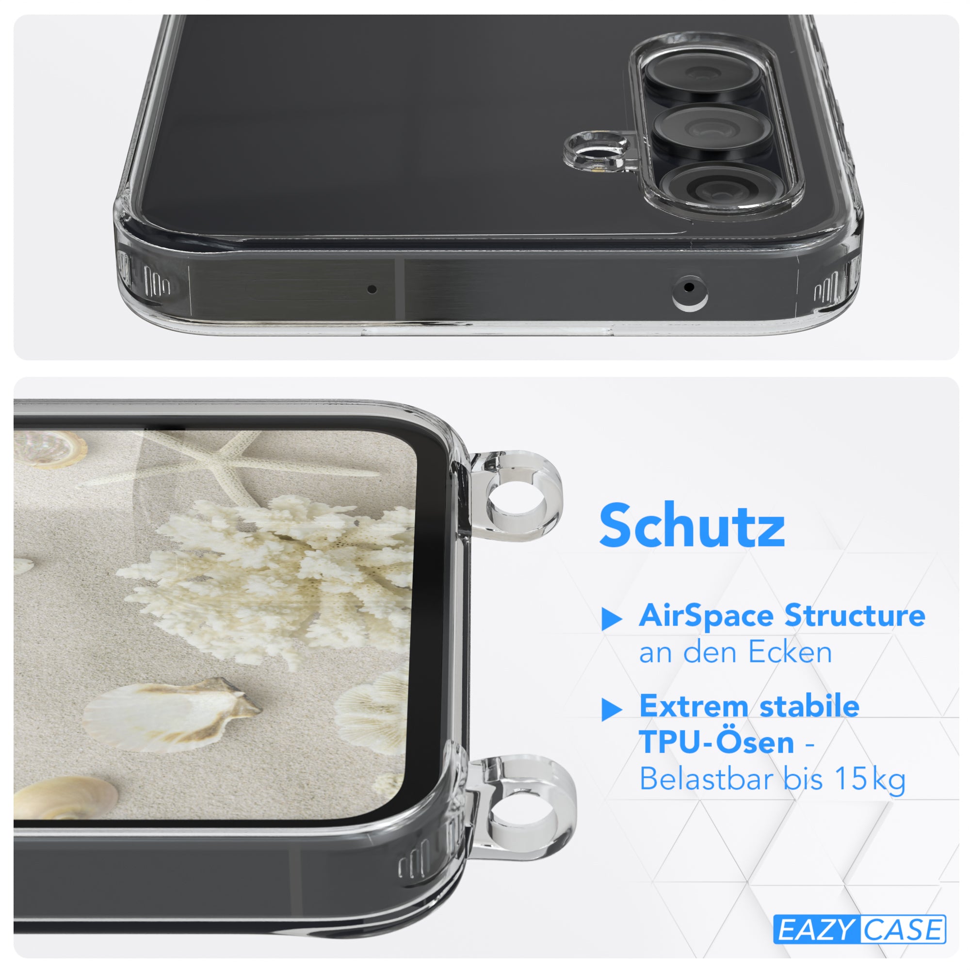 Galaxy A55 transparente Hülle + Kordel