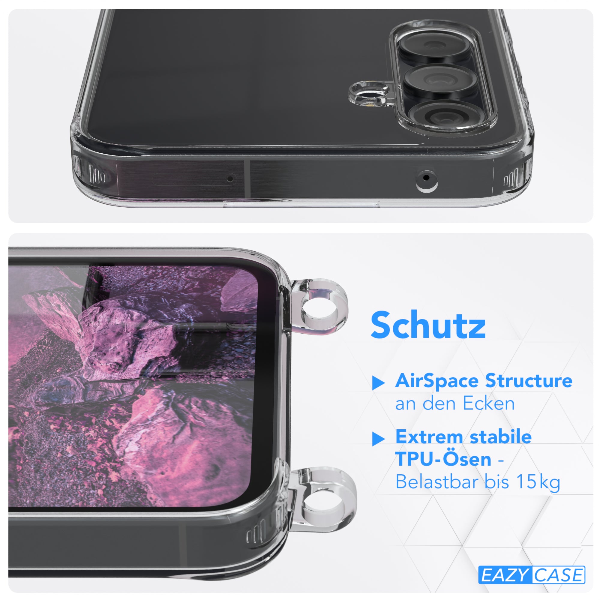 Galaxy A55 transparente Hülle + Kordel