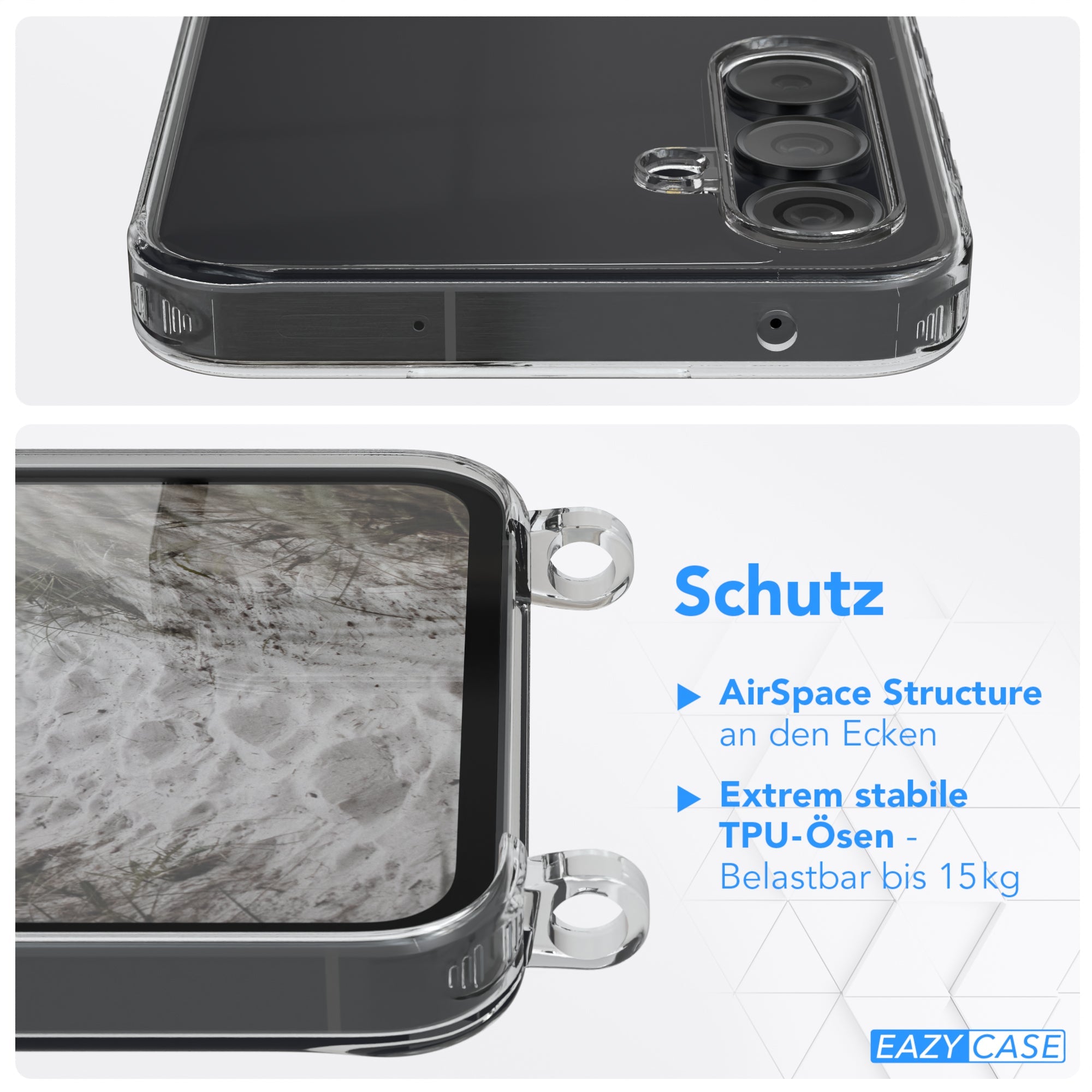 Galaxy A55 transparente Hülle + Kordel