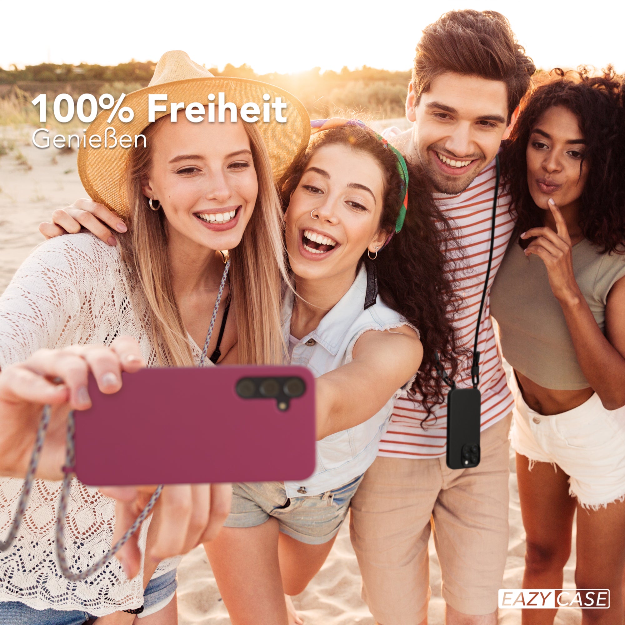 Galaxy A55 Silikonhülle + Kordel
