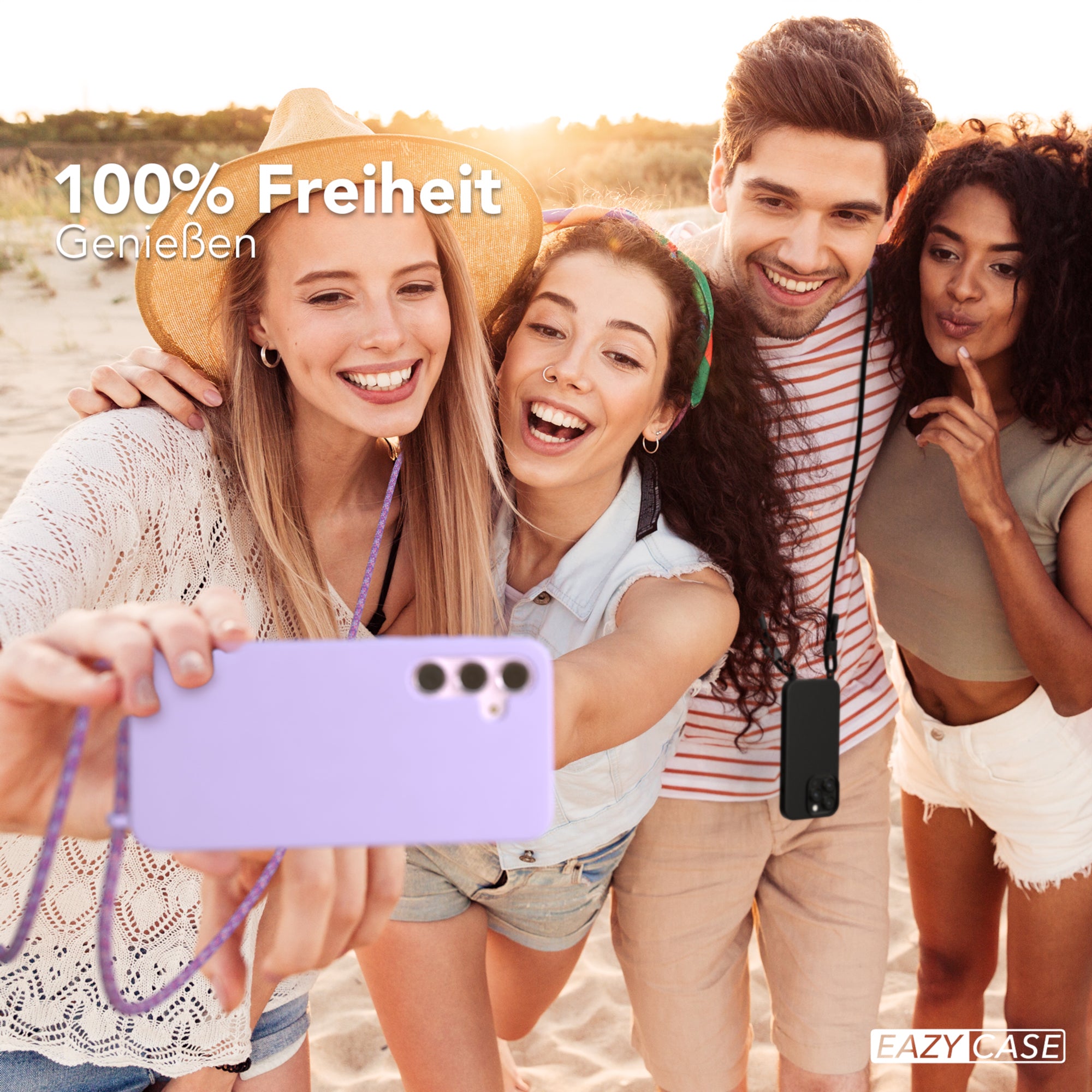 Galaxy A55 Silikonhülle + Kordel